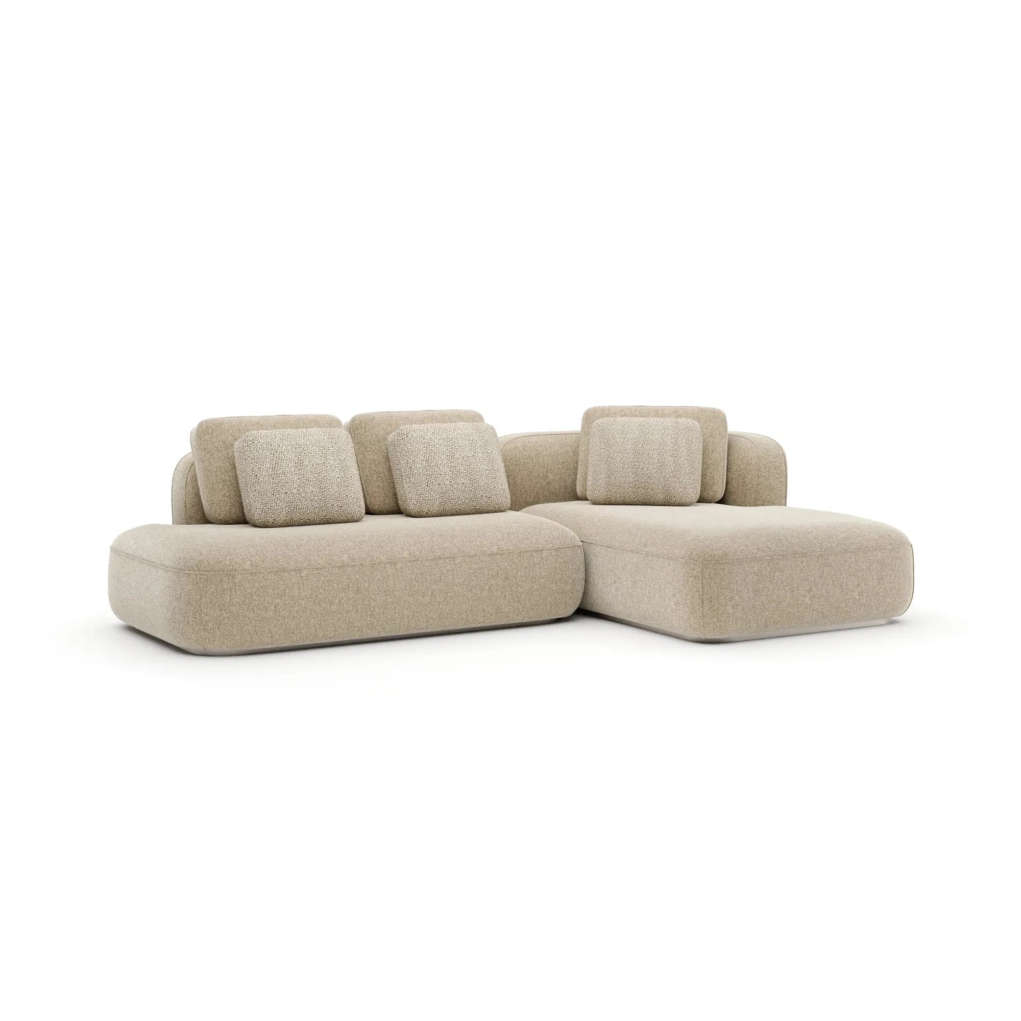 Sasso Sculptural Oatmeal Sectional Chaise