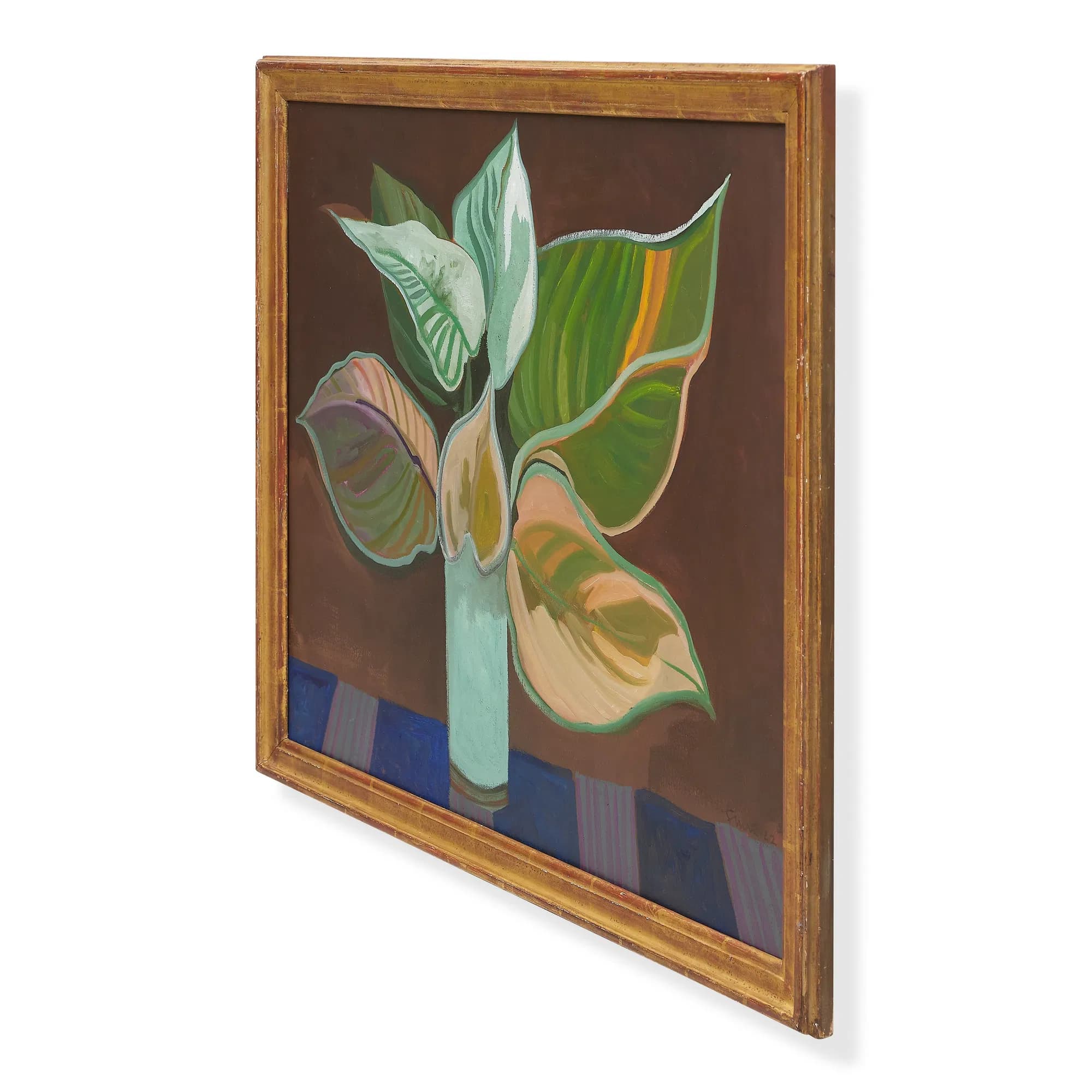 Hosta Leaves in Green Glass Original Painting by John Funt