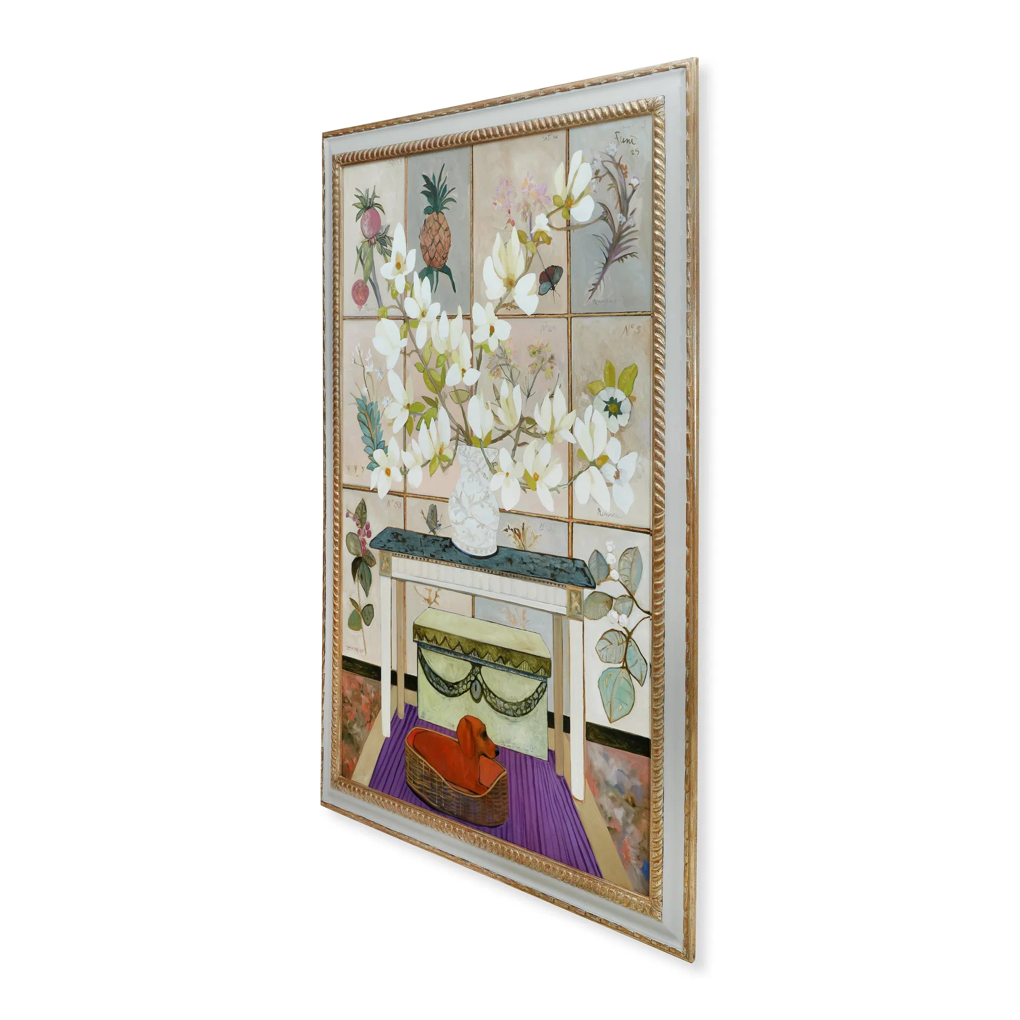 Magnolia in a Print Room Original Painting