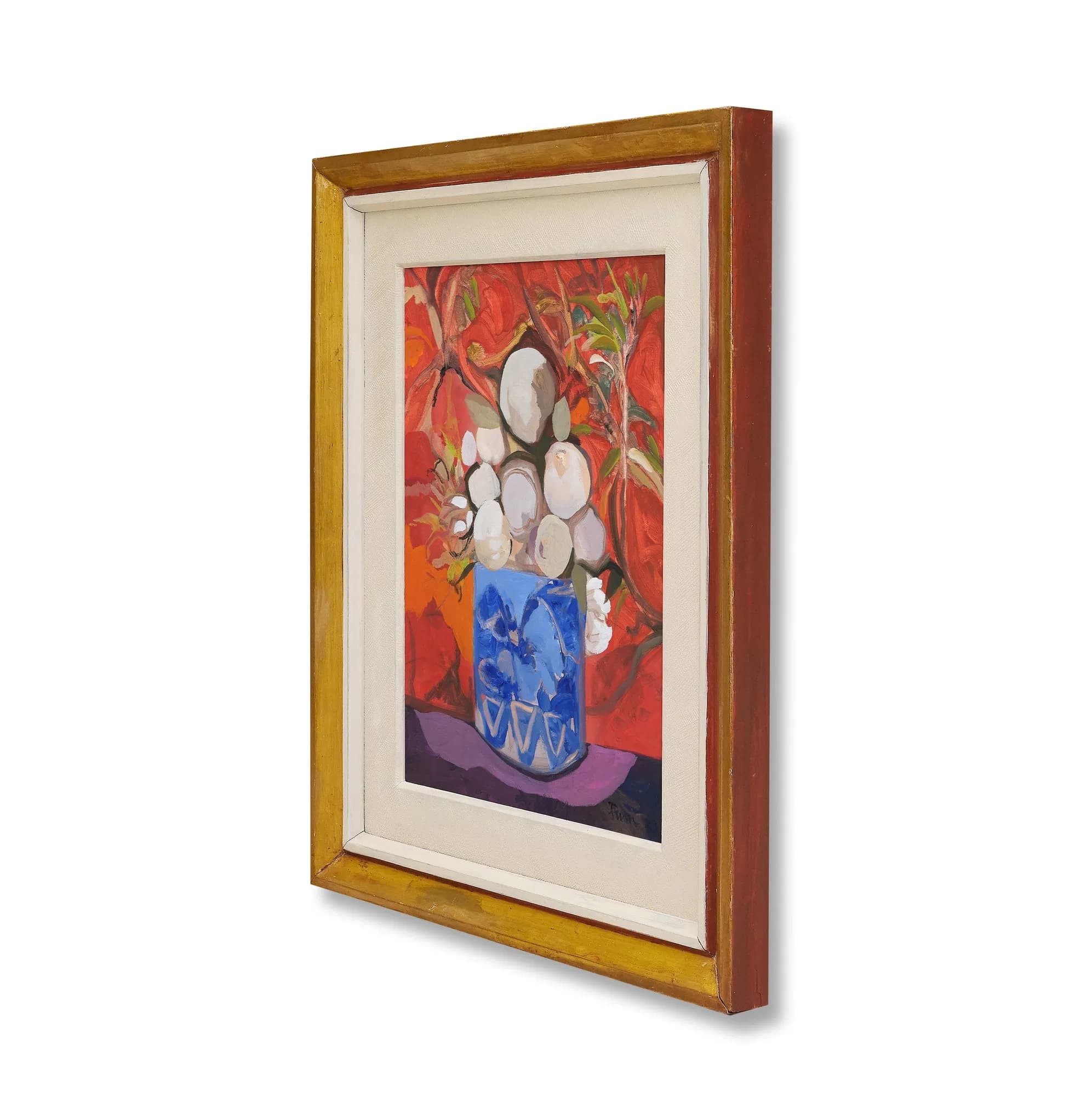 Stone Fruit in a Brush Pot Original Paintings Diptych