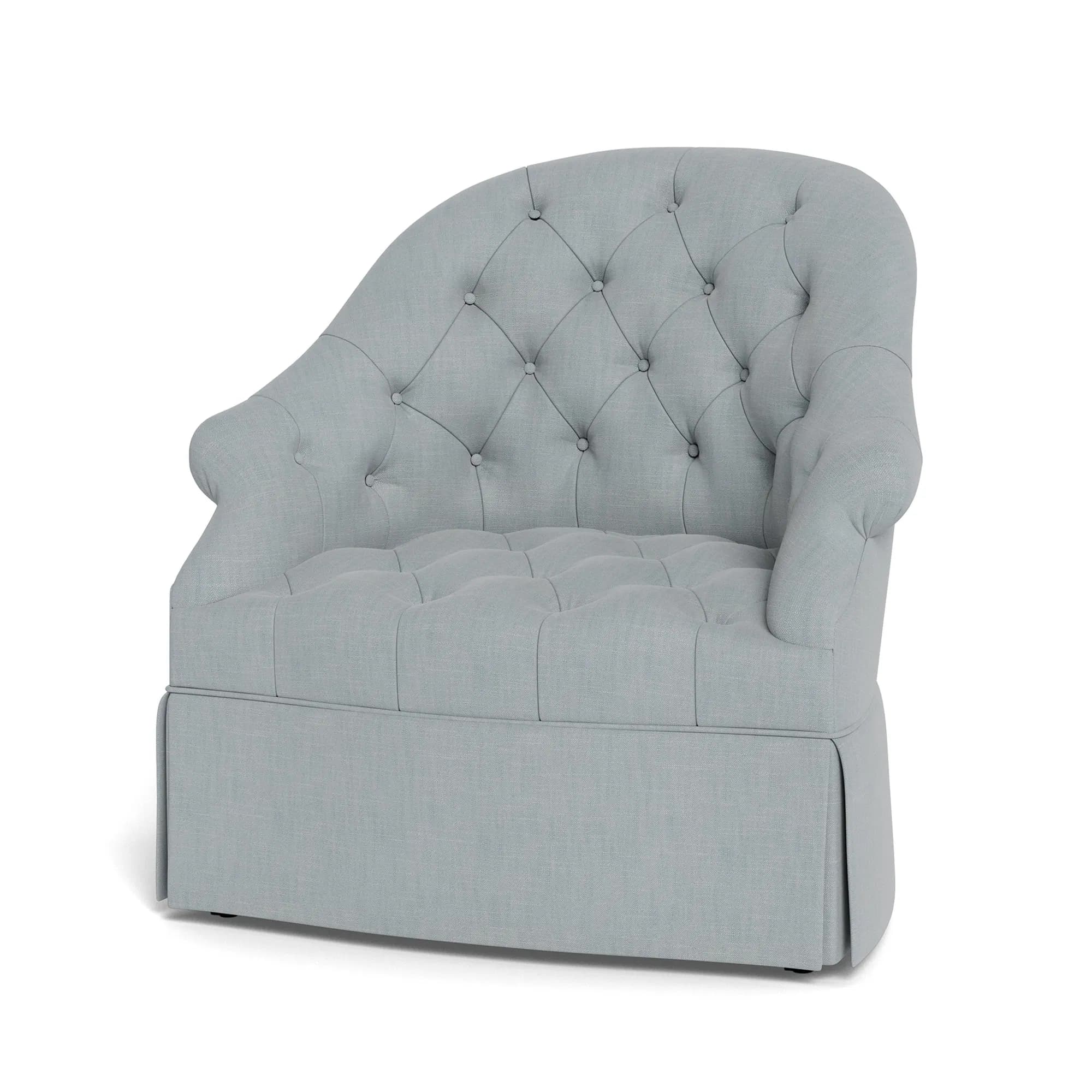 Olivia Tufted Barrel Chair Cream Linen