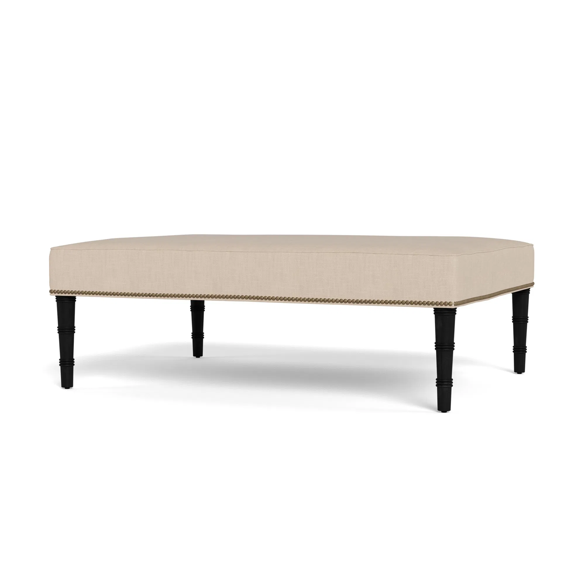 Ling Performance Linen Ottoman Cream