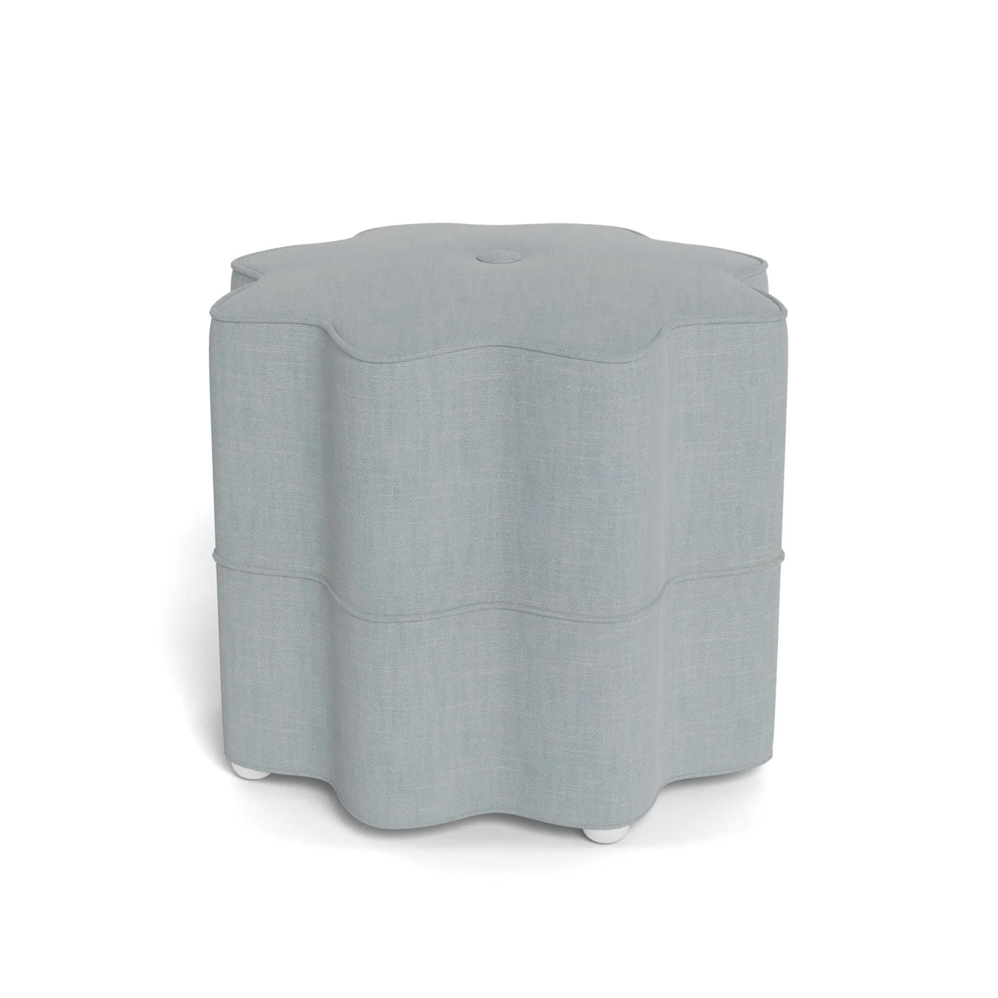 Stella Upholstered Stool in Cream Linen