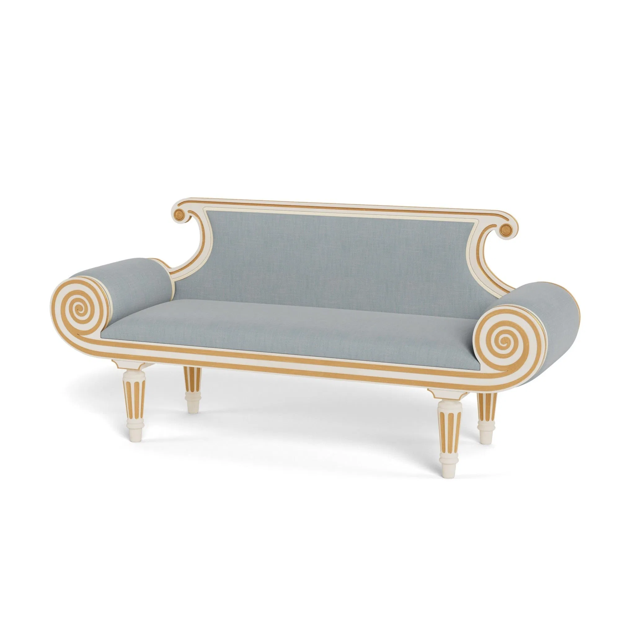 Adrian Regency Scrolled Arm Bench