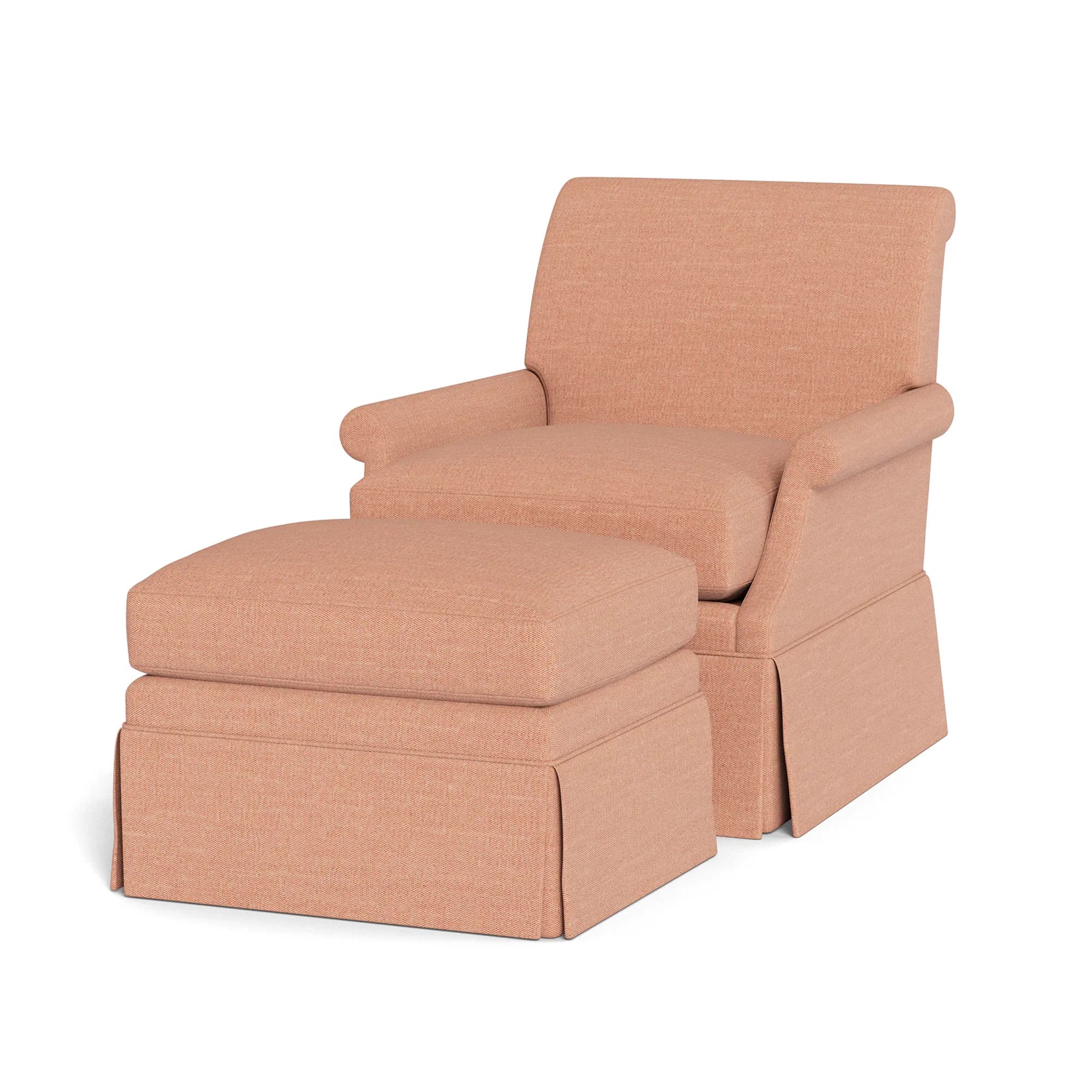 Origo Rolled-Arm Chair with Ottoman