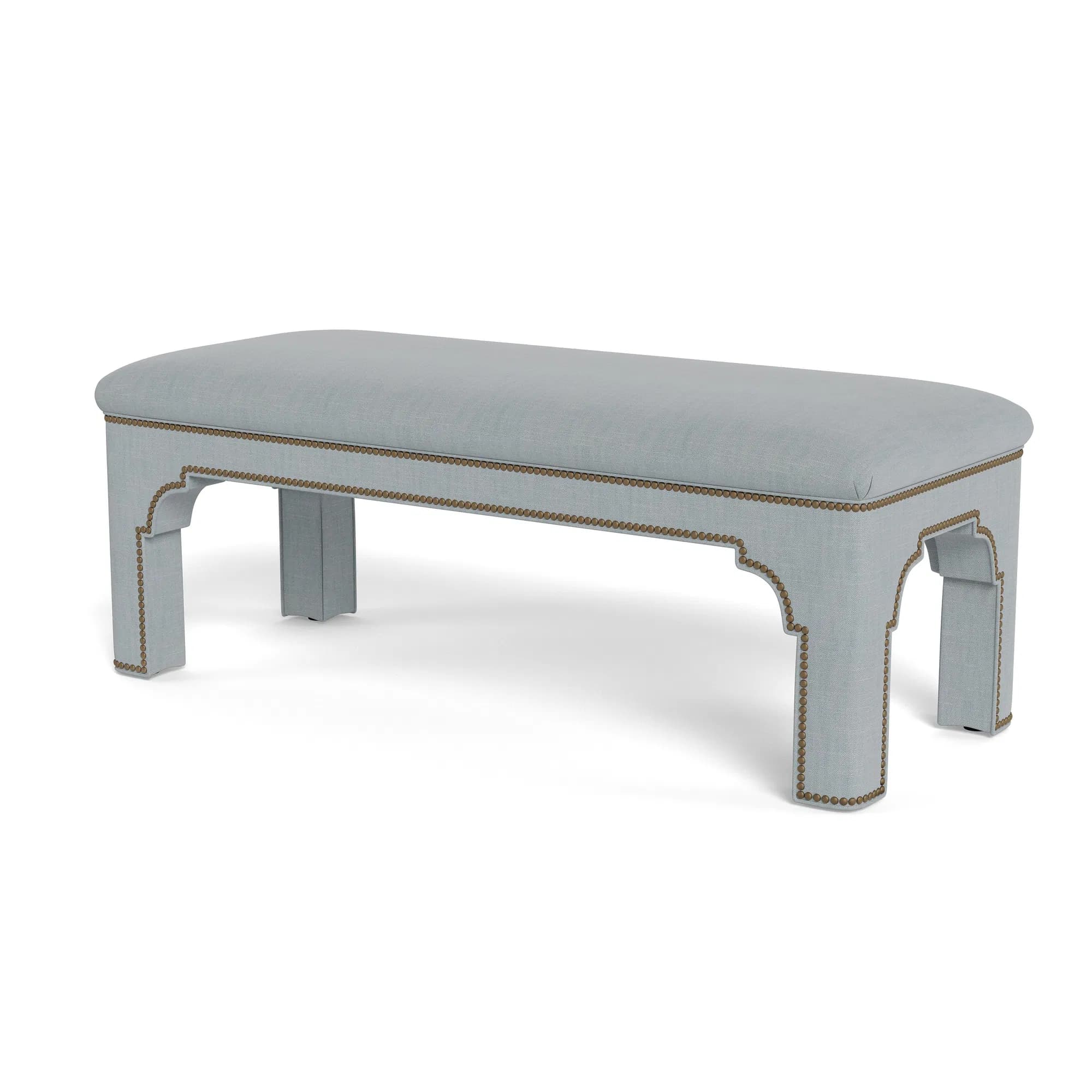 Taj Hand-Upholstered Maple Bench