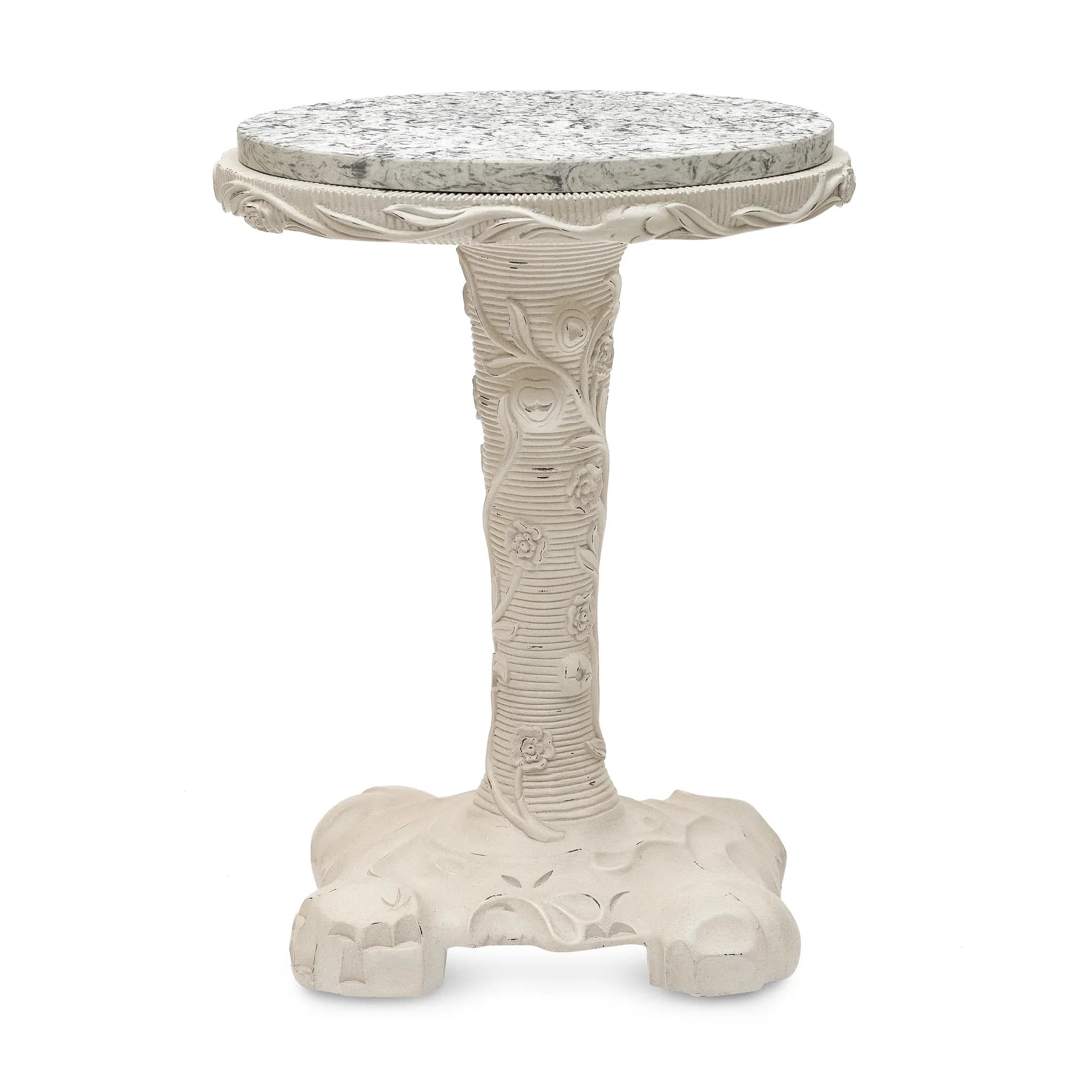 Albero Aged Chalk White Rococo Drinks Table