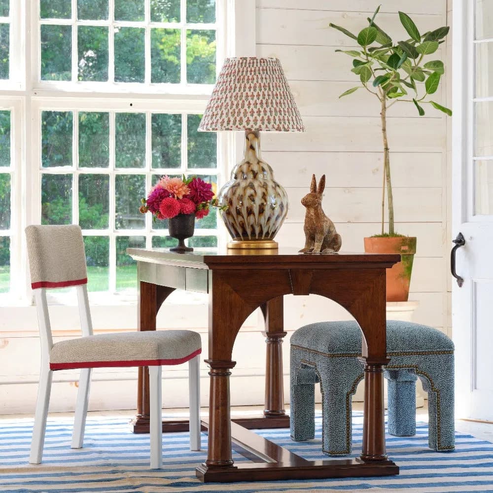 Pheasant Feather Hand-Painted Ceramic Table Lamp