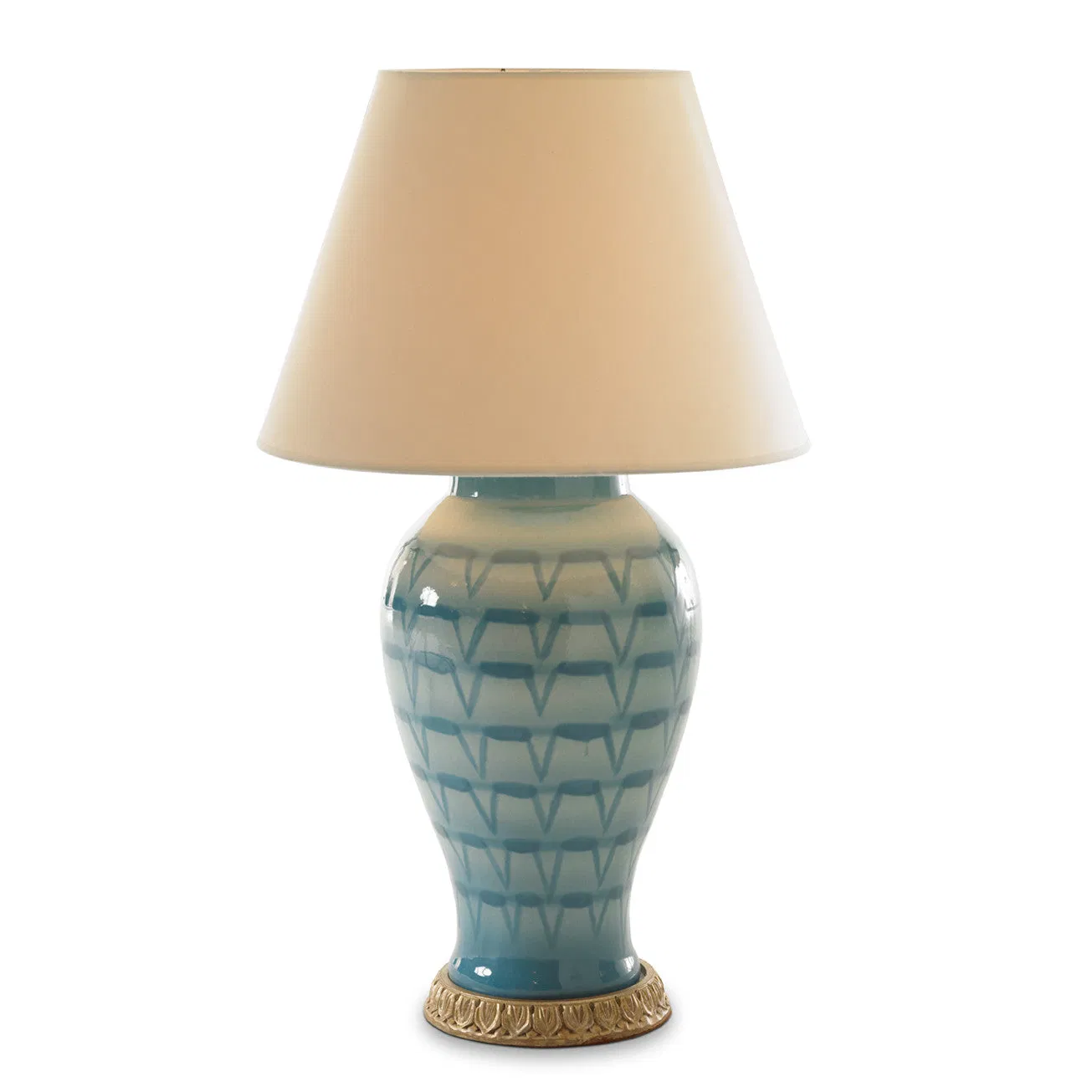 Turquoise Hand-Painted Ceramic Table Lamp