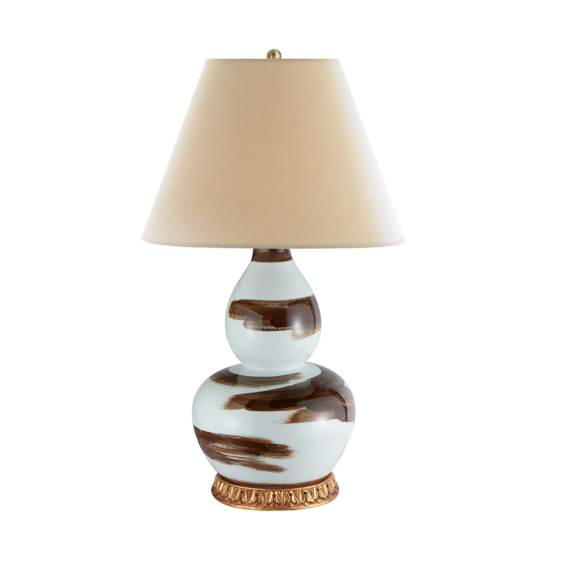 Brush Stroke Hand-Painted Brown Ceramic Lamp