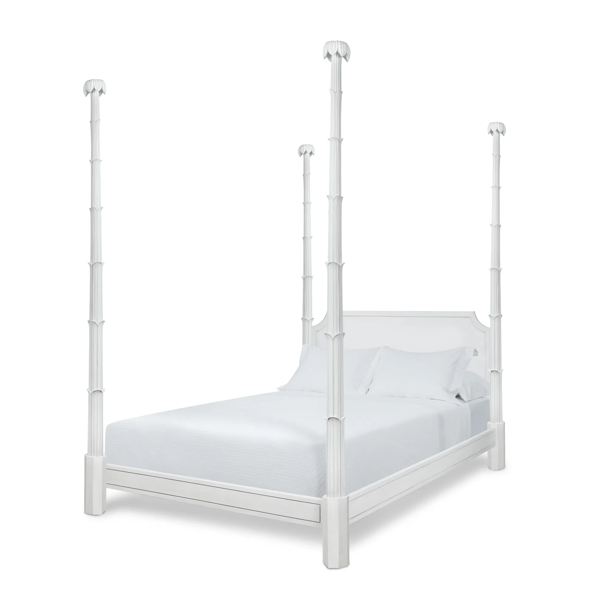 Keller Hand-Carved White Painted Bed