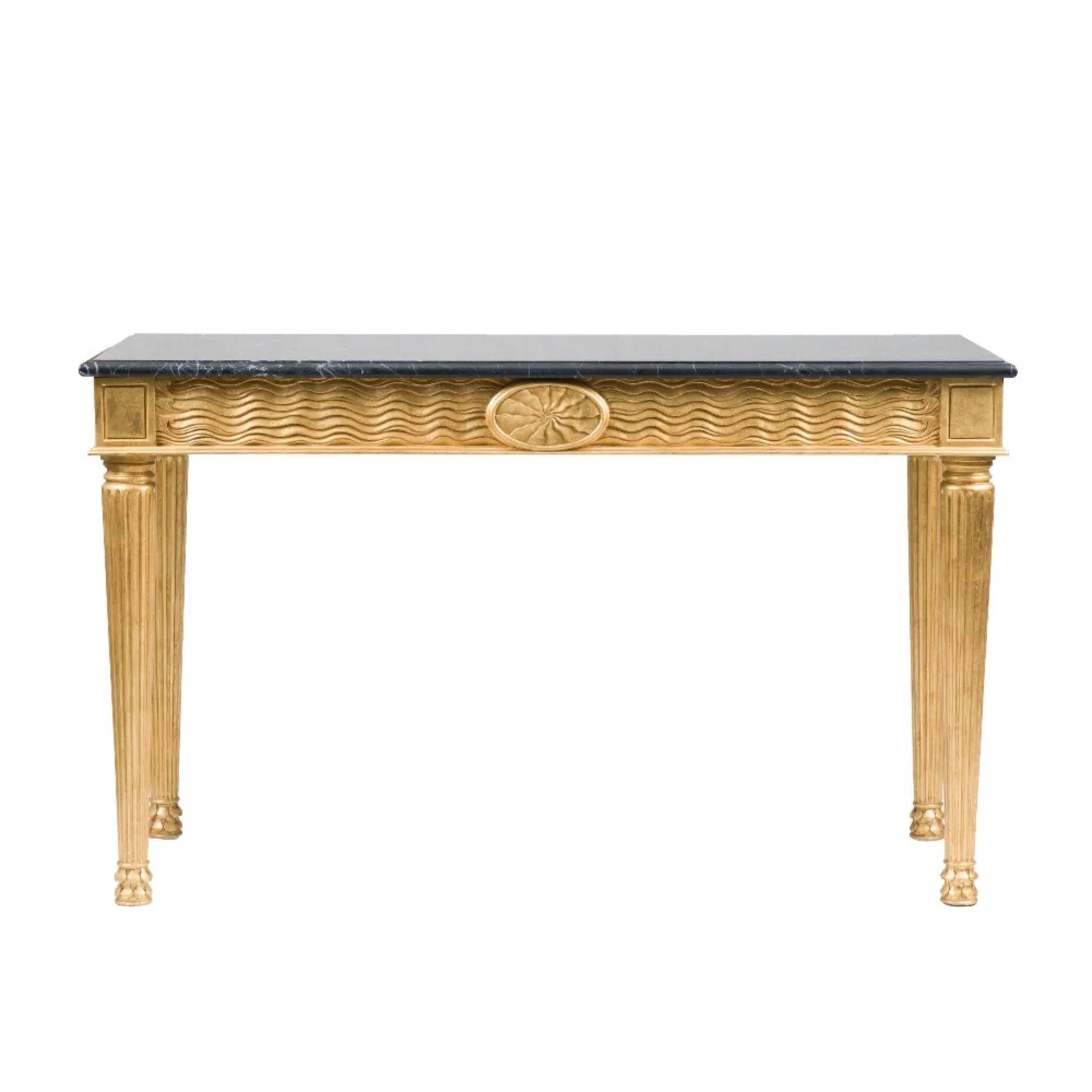 Giselle Hand-Carved Gilded Stone Console