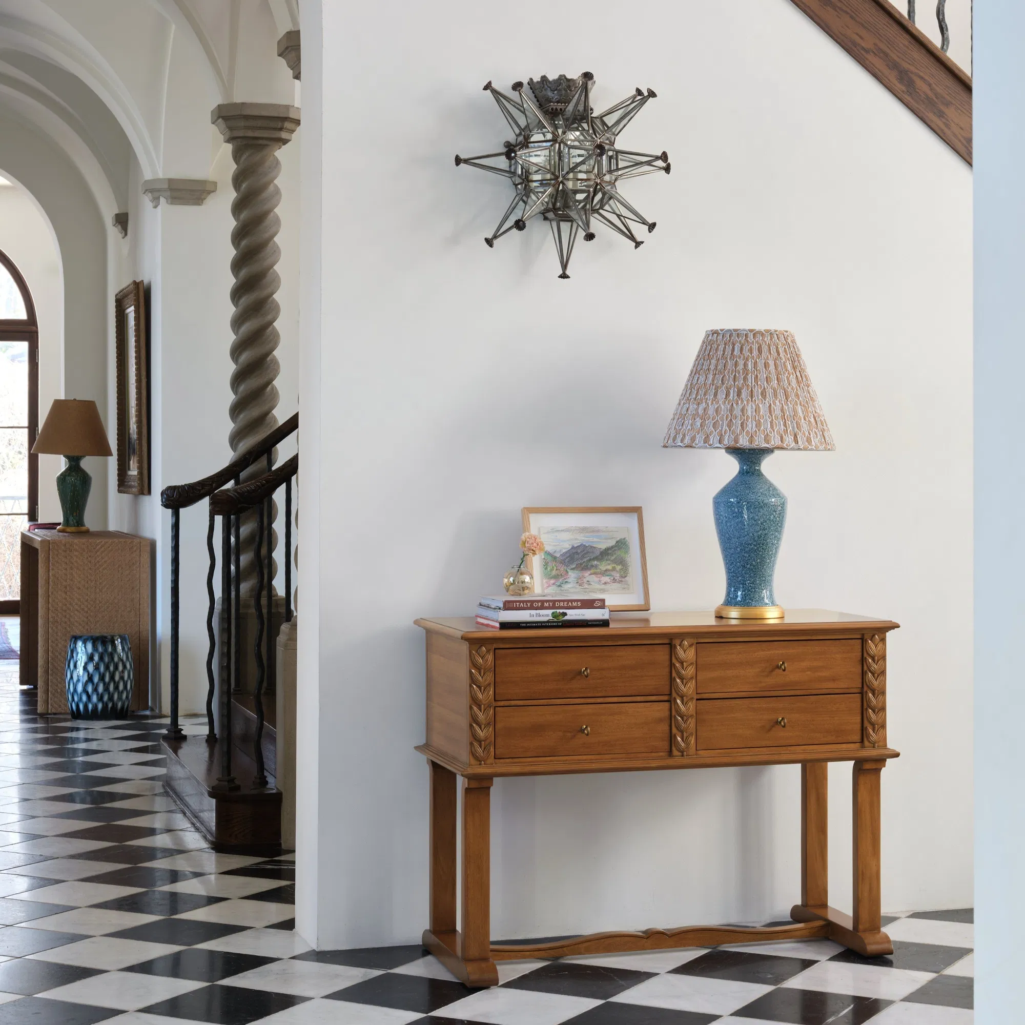 Haverland Hand-Carved Leaf Console Table