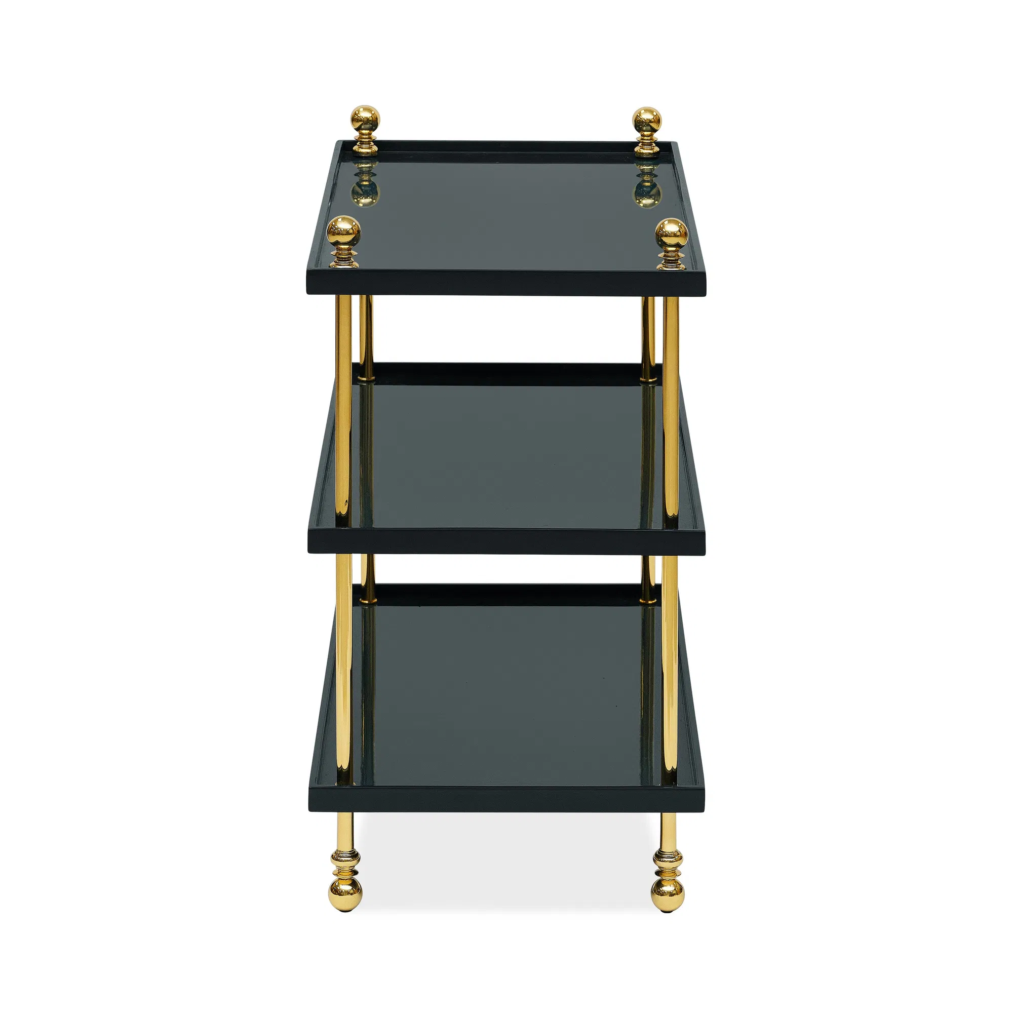 Black Lacquered Three Tier Drinks Table