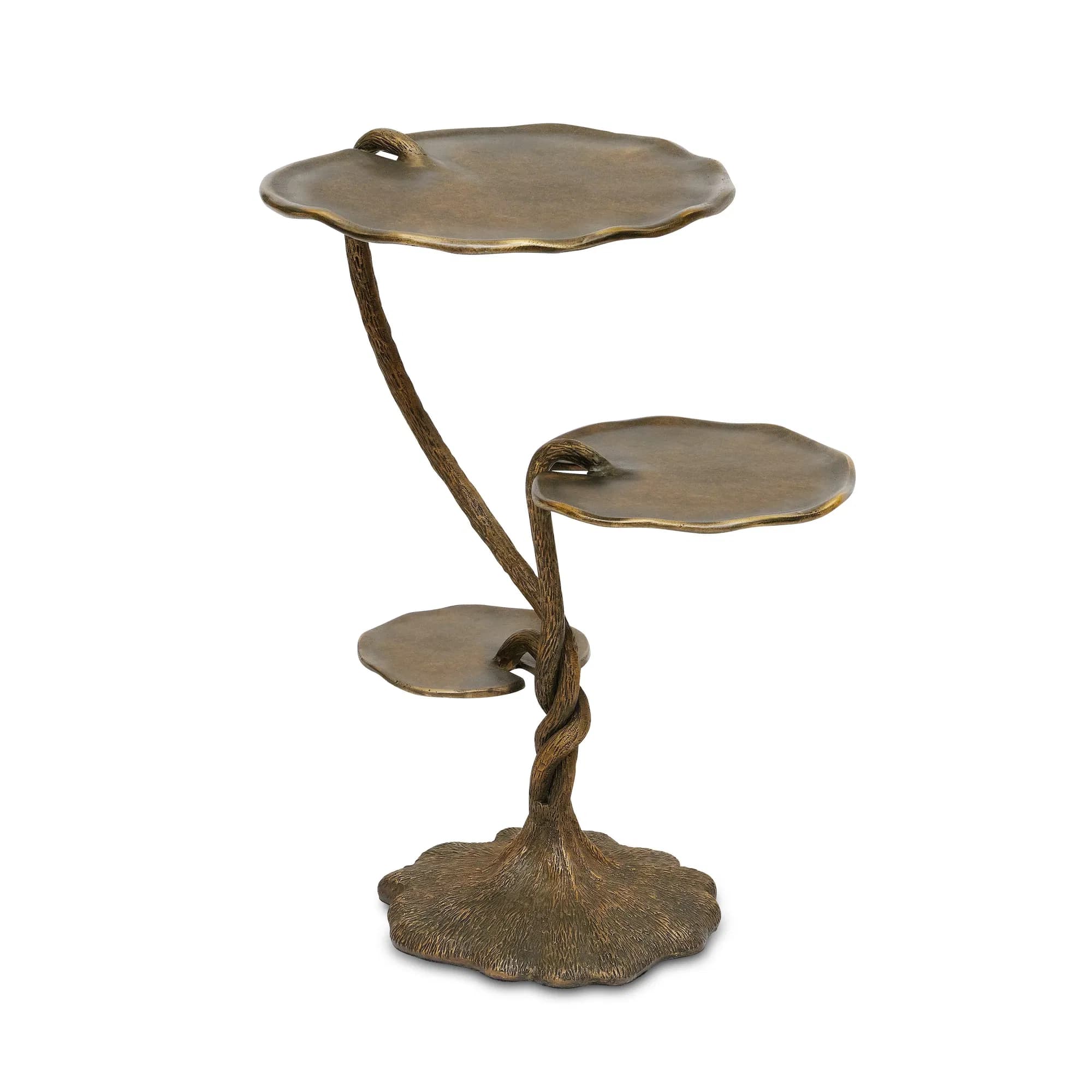 Lily Pad Cast Brass Drinks Table