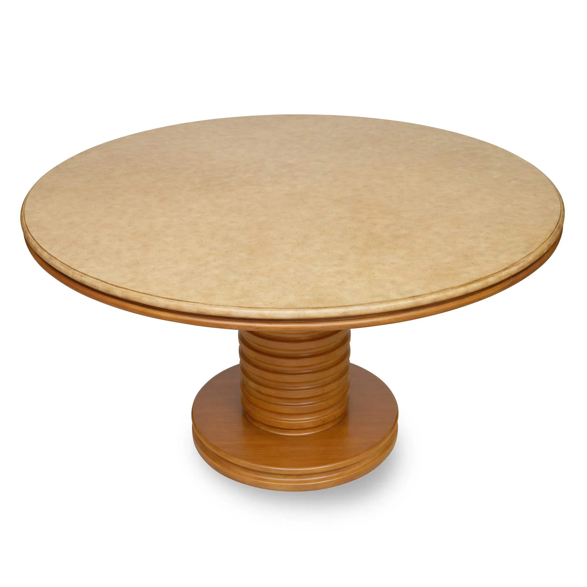 Tucker Round Travertine Faux-Painted Dining Table