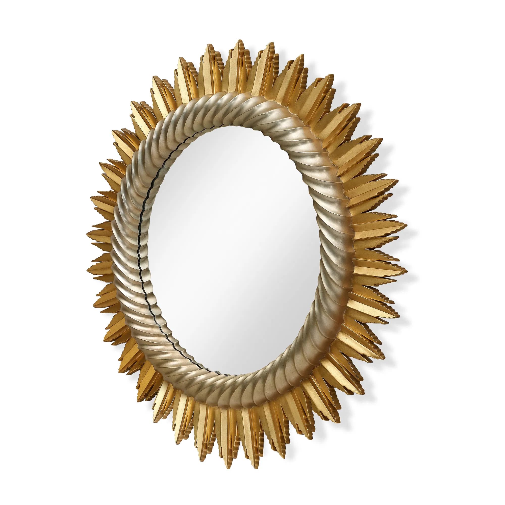 Aurora Gold-Leafed Sunburst Mirror