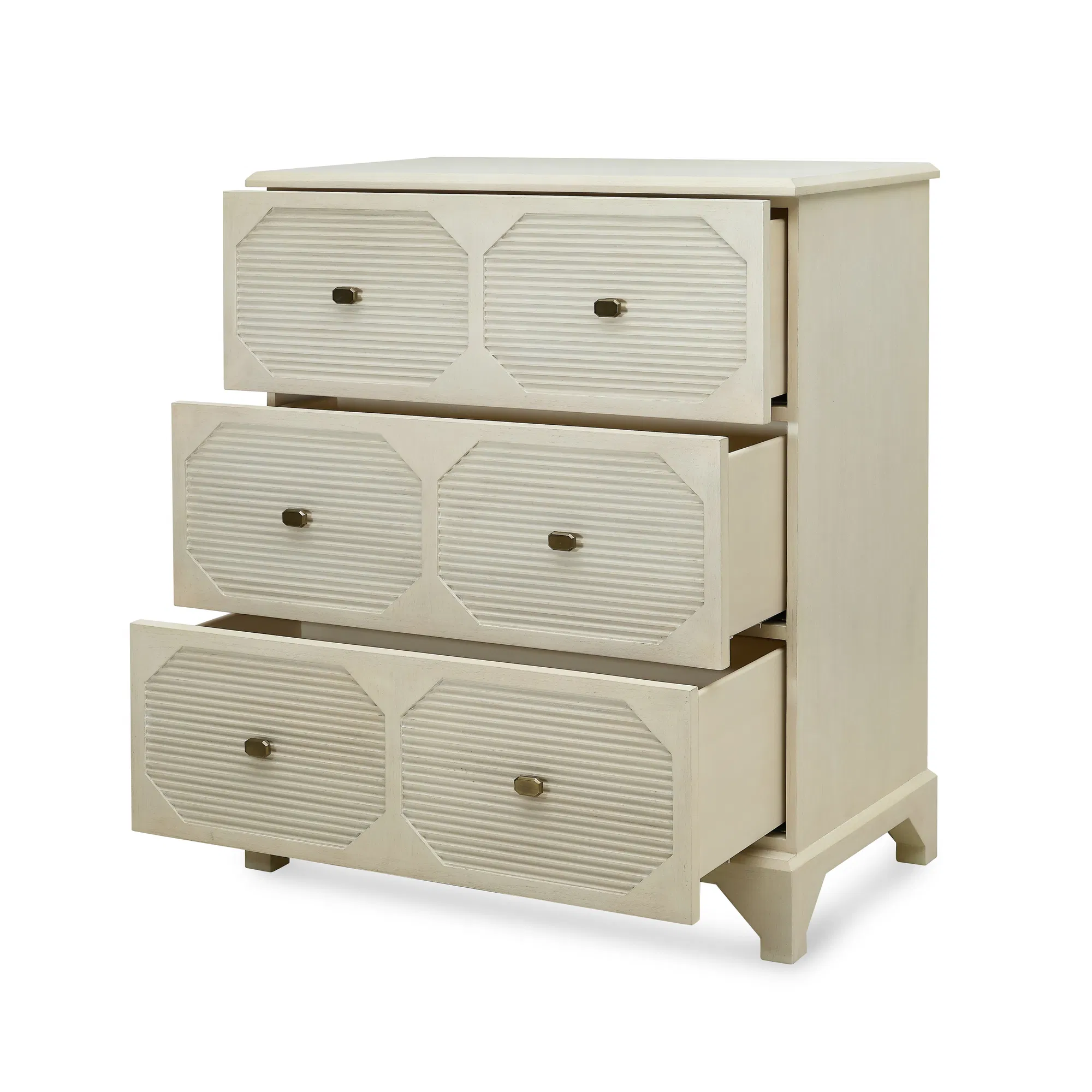 Fluted Chest in White-Washed Oak