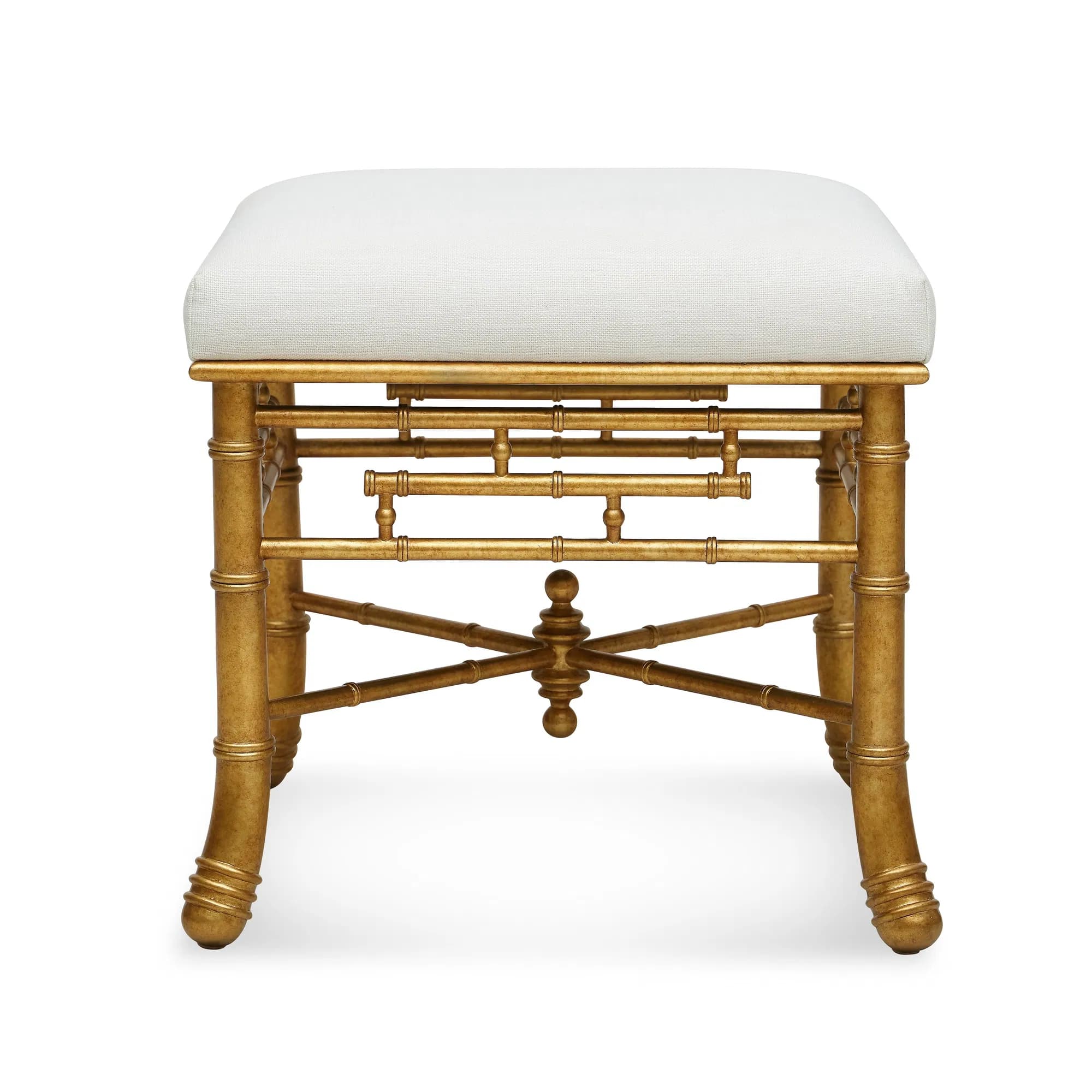 Gilt Bamboo Hand-Gilded Stool