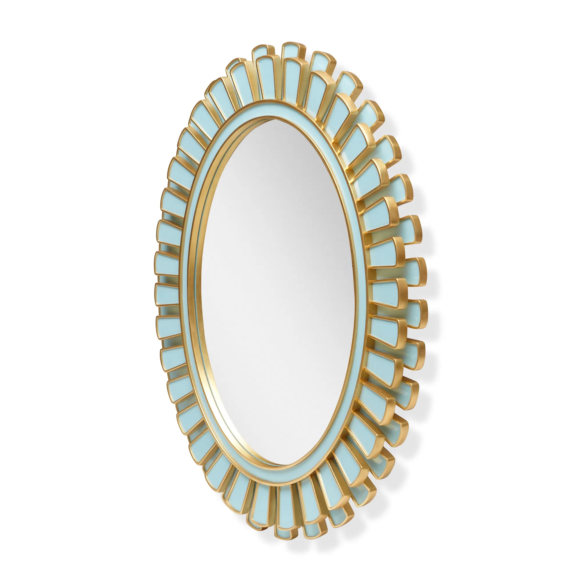 Icarus Hand-Lacquered Blue Gilt Mirror