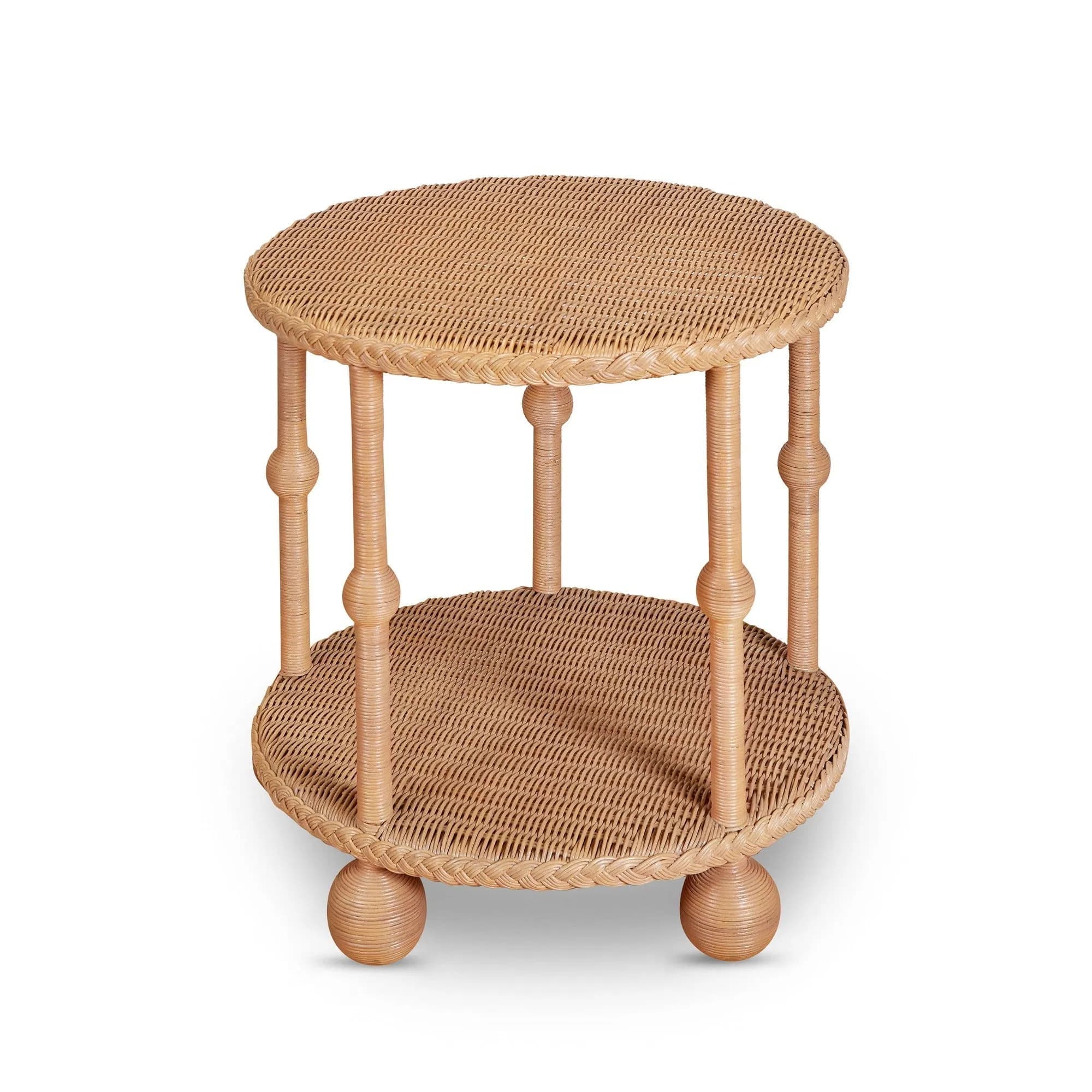 Lucas Hand-Braided Wicker Drinks Table