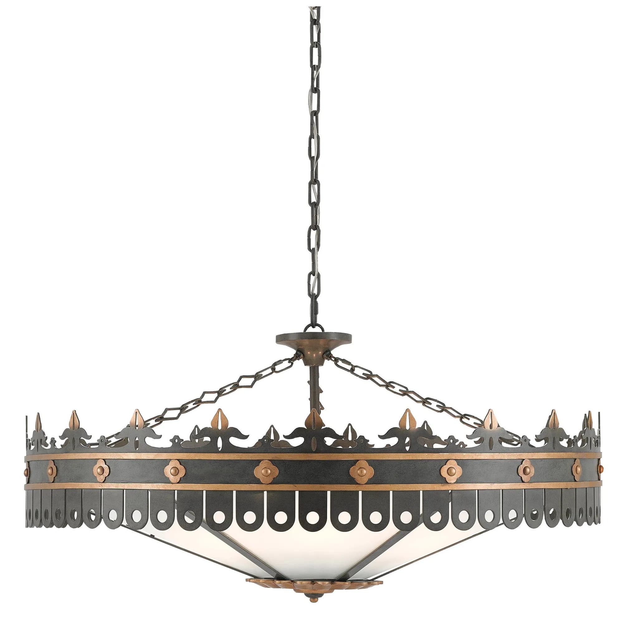 Berkeley Brass Patina Two-Tone Chandelier