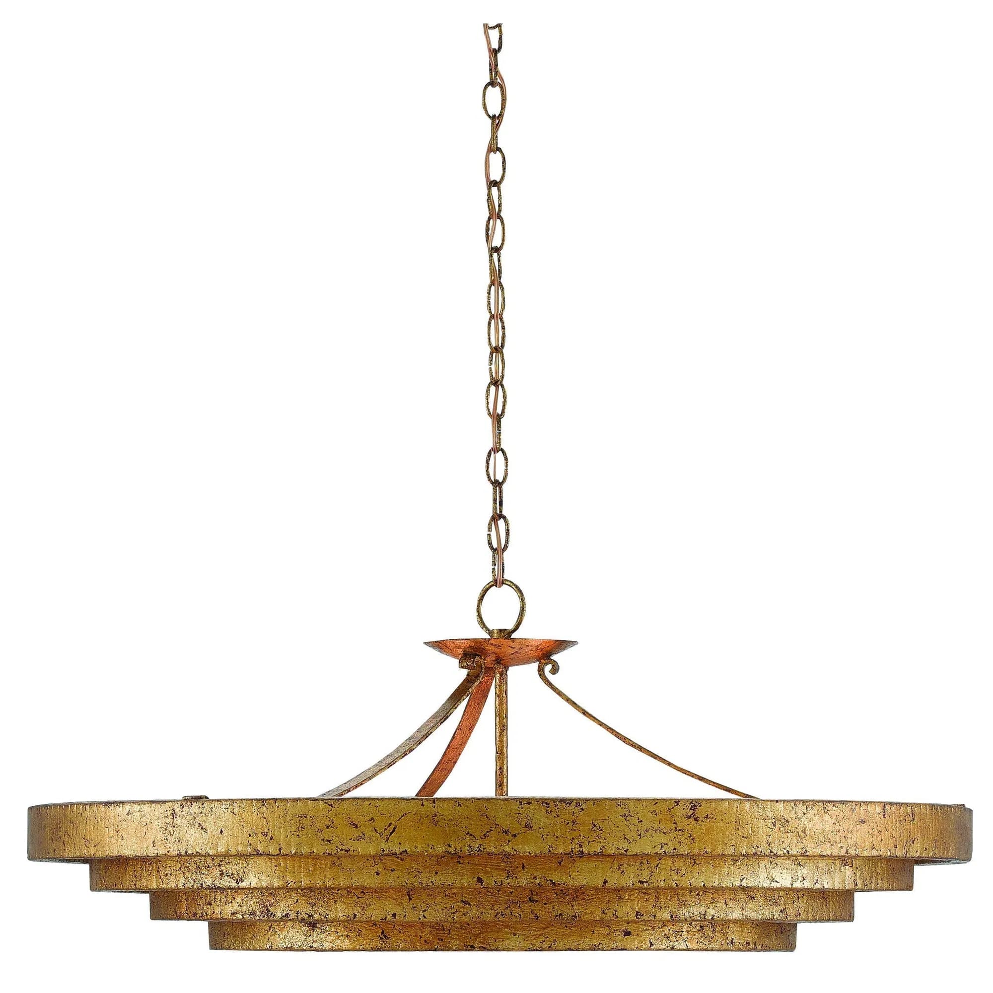 Belle Gold Leaf Concentric Chandelier