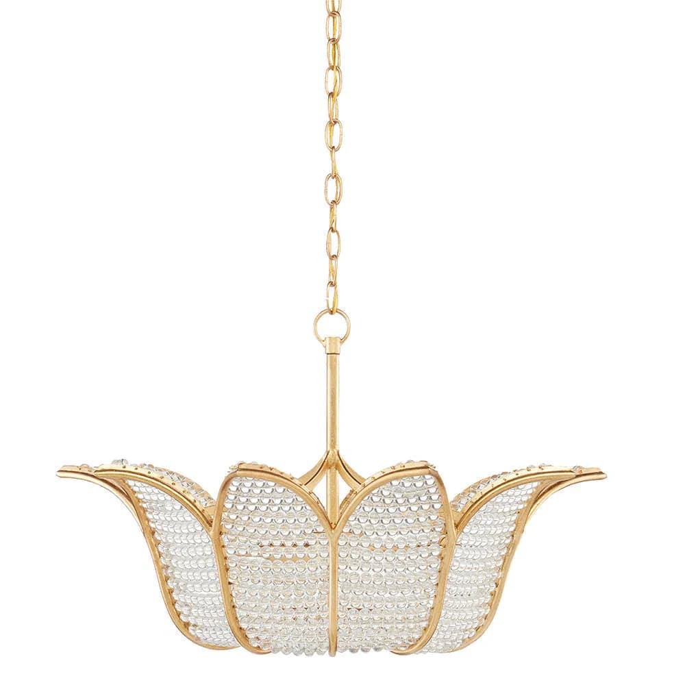 Bebe Gold Leaf Wrought Iron Chandelier