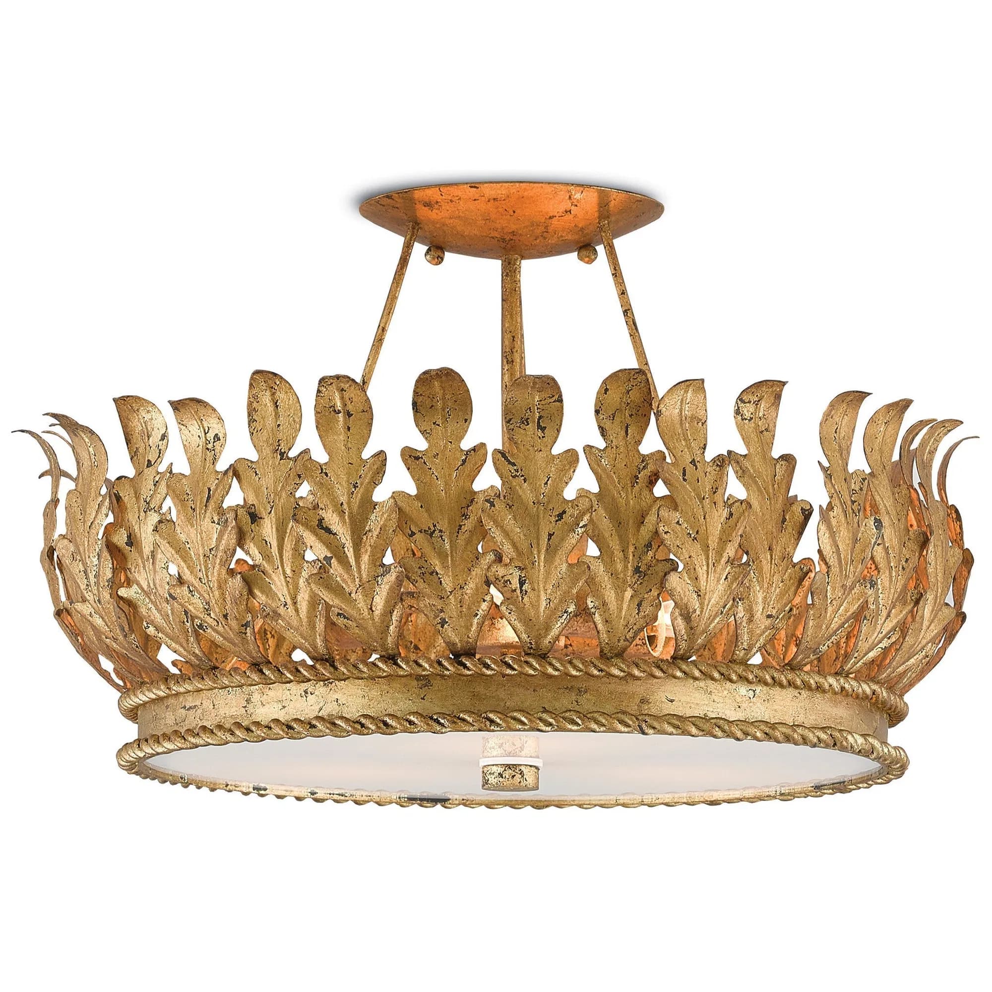 Biddulph Gold Leaf Semi-Flush Mount