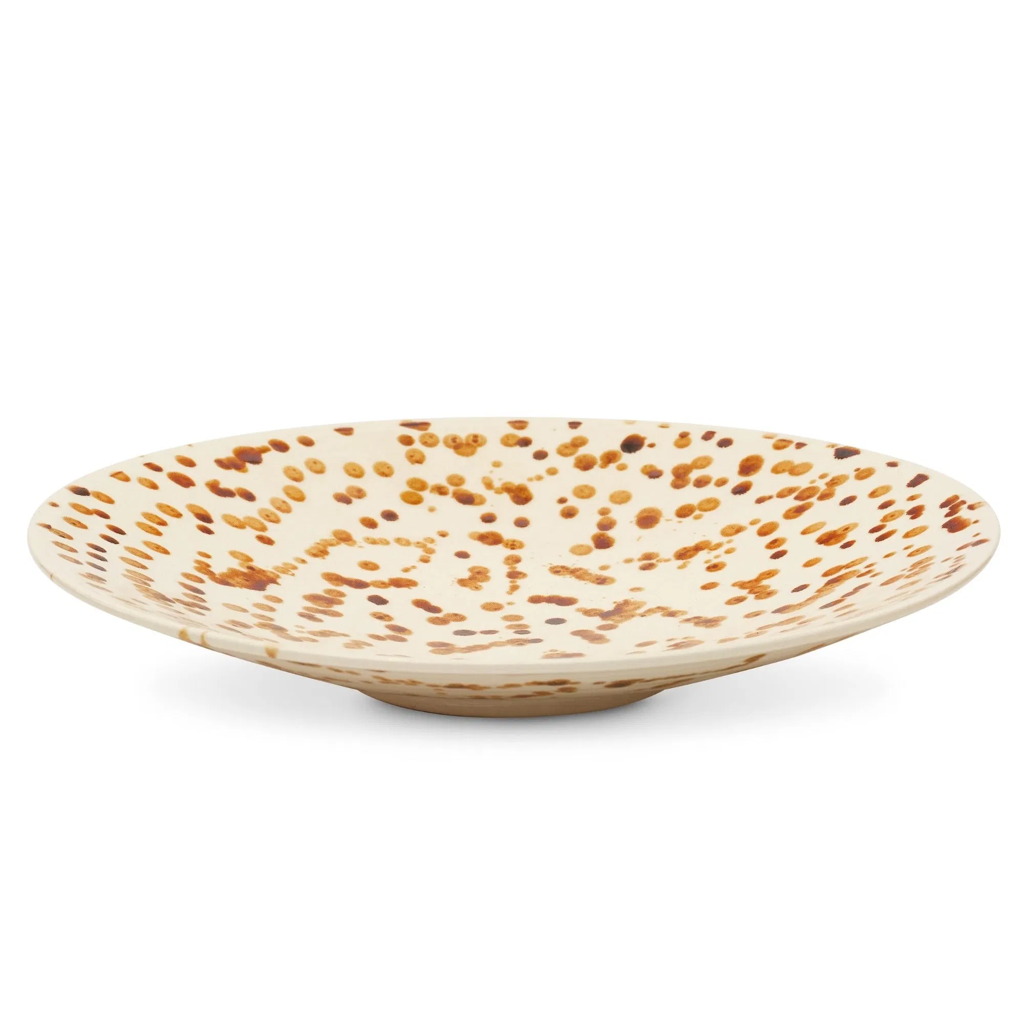 Matin Malikzada Hand-Thrown Ivory Umber Pottery Platter