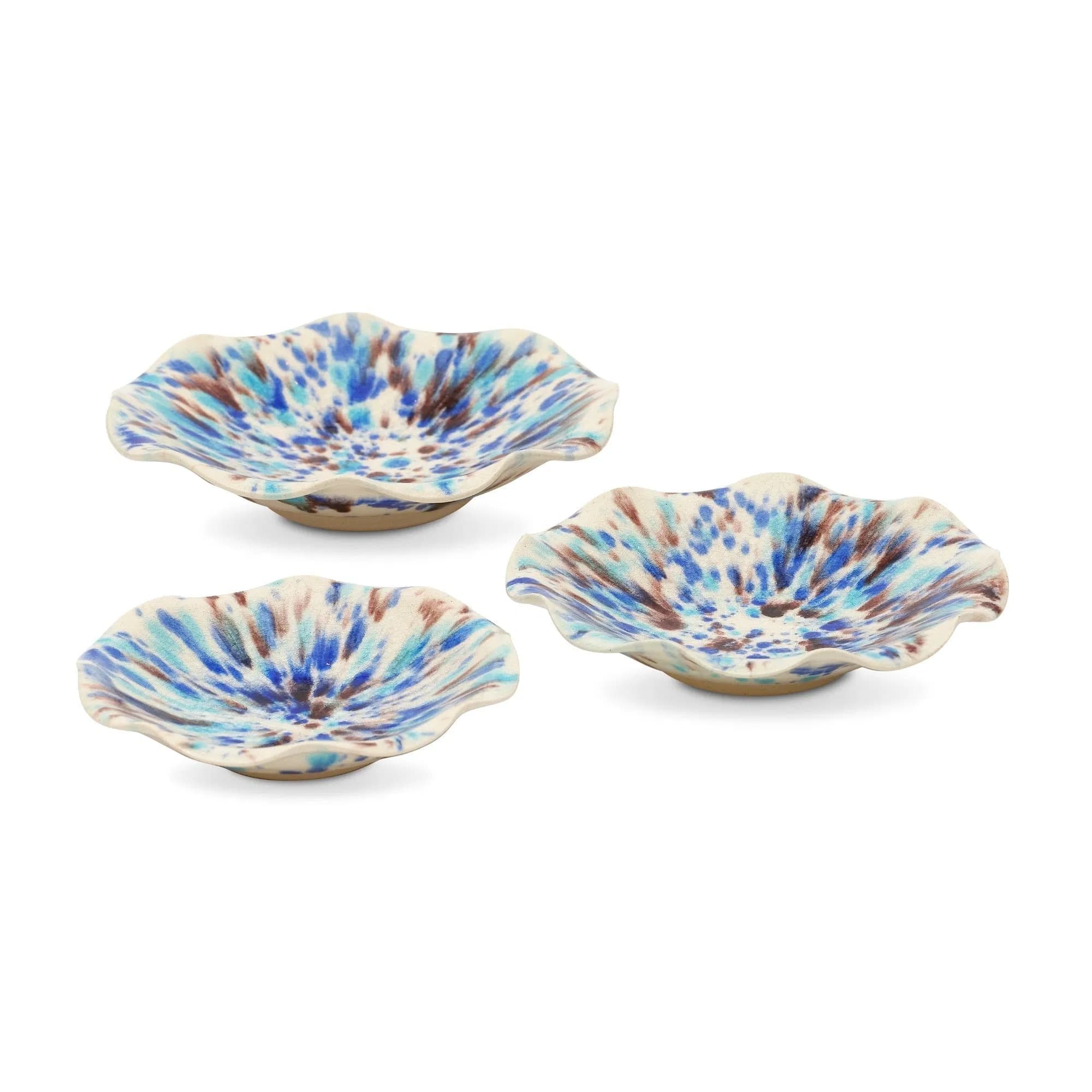 Matin Malikzada Hand-Thrown Ruffle Nesting Trays