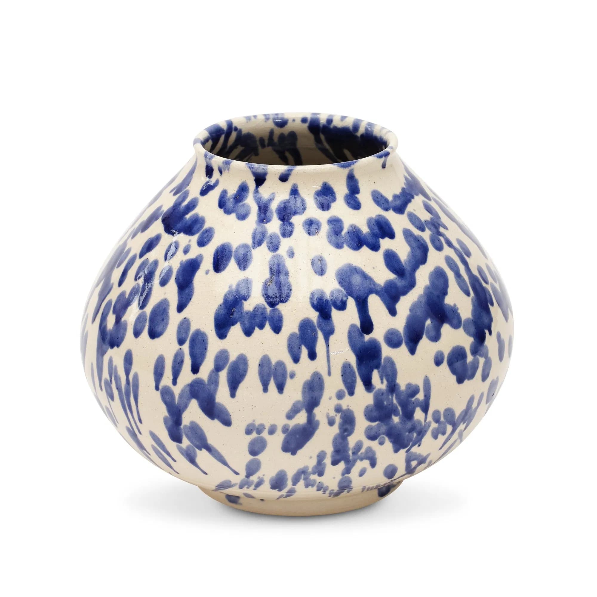 Matin Malikzada Spattered Blue Ivory Urn Vase