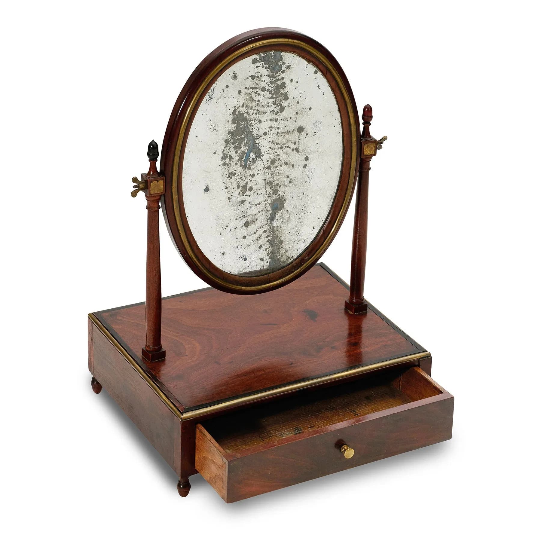 19th Century Barbiere Mahogany Cheval Mirror