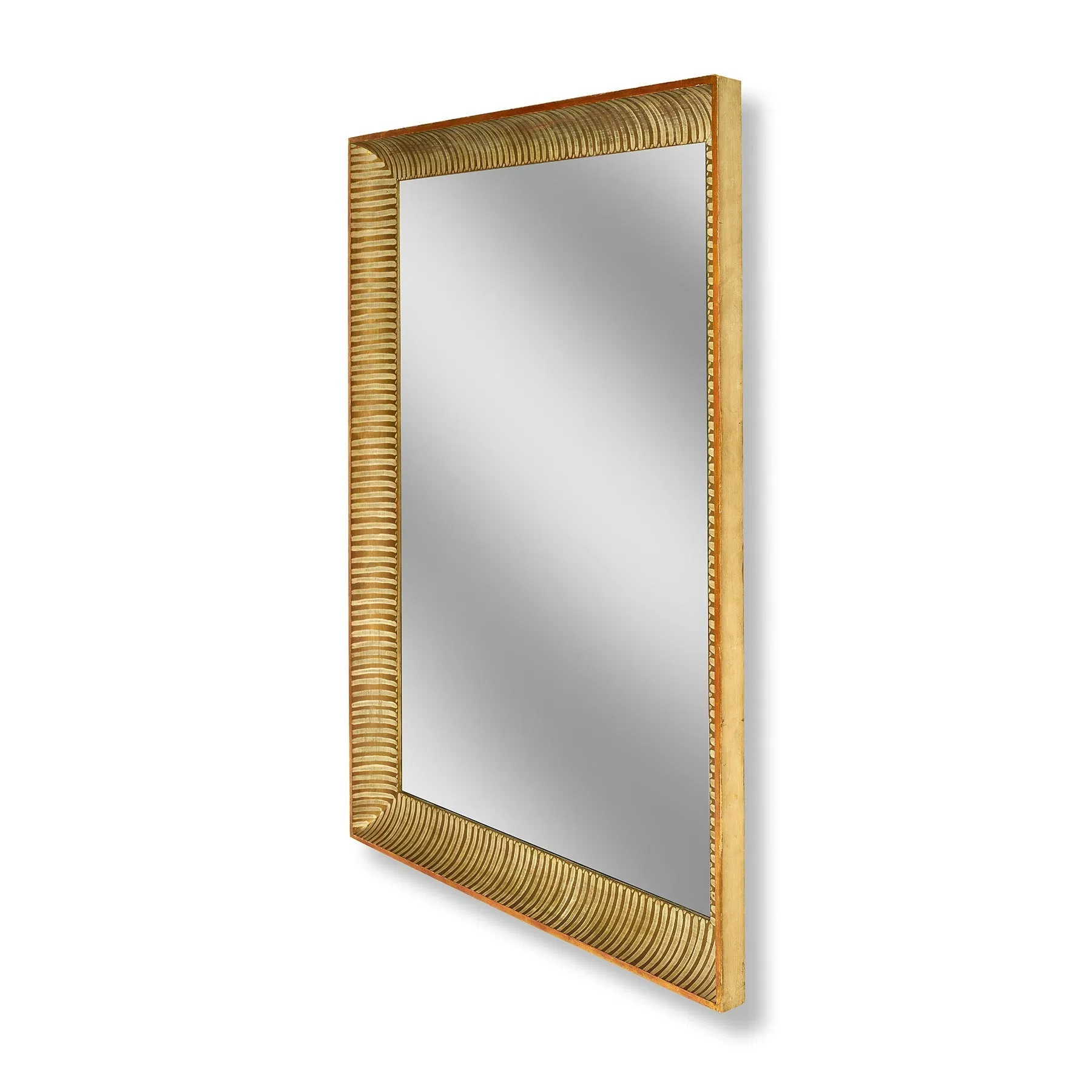 Faux-Painted Fluted Giltwood Mirror