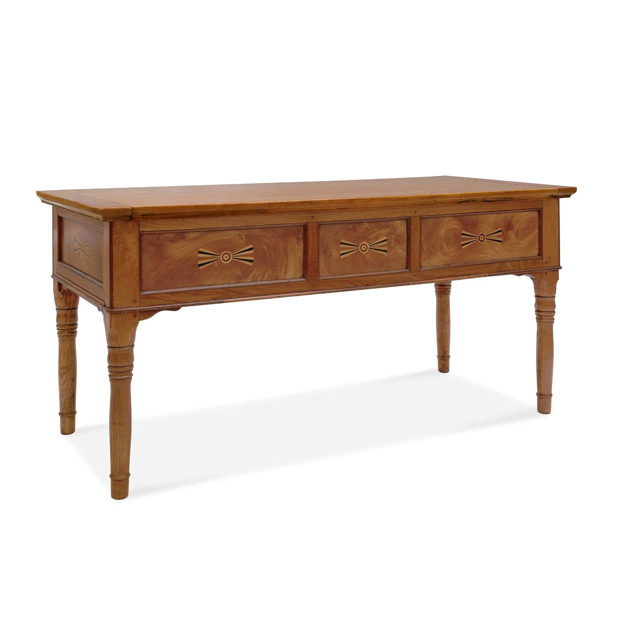 Nineteenth Century French Maple Elm Console Table