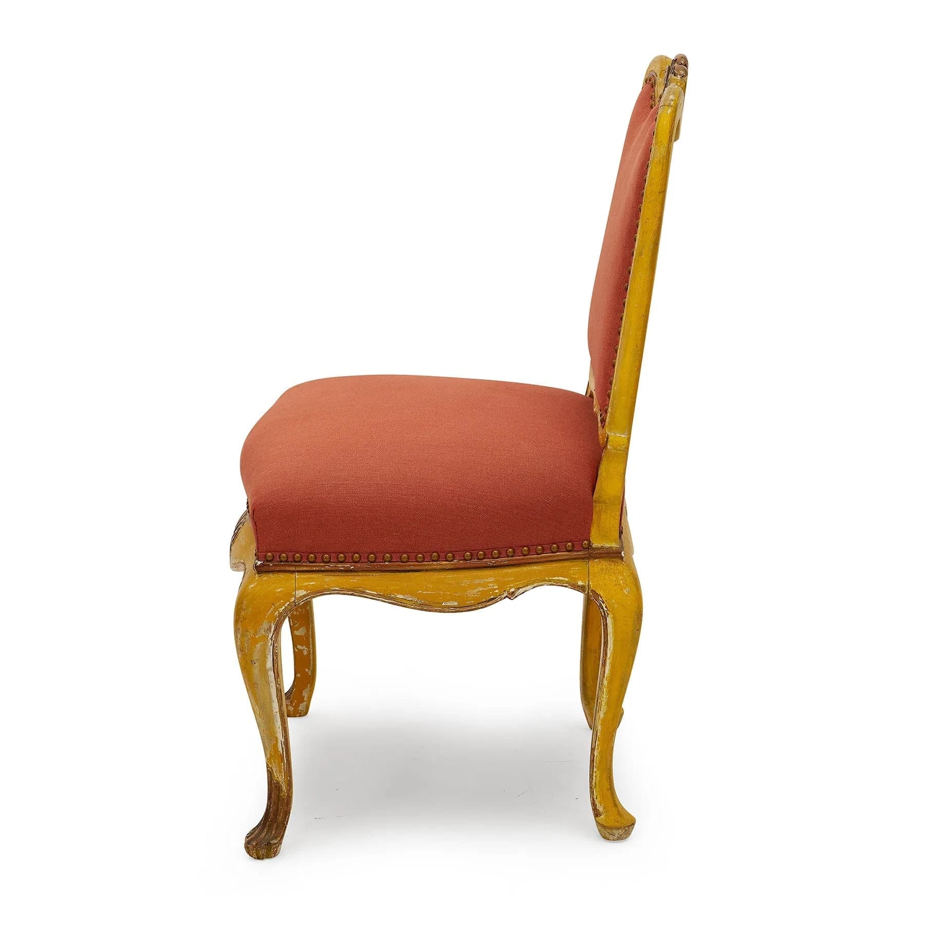 Italian Painted Side Chairs Pair Original Patina