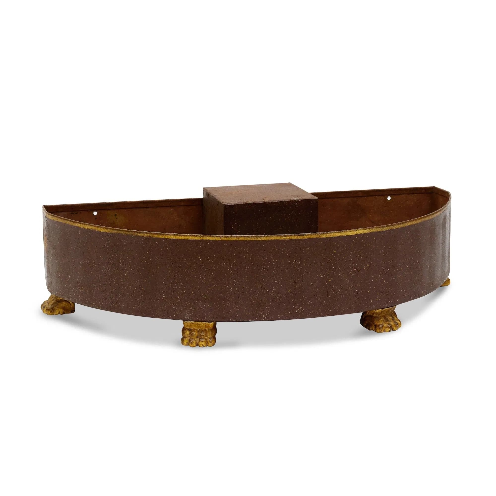 19th Century Faux Porphyry Tole Planter with Gilt Paw Feet