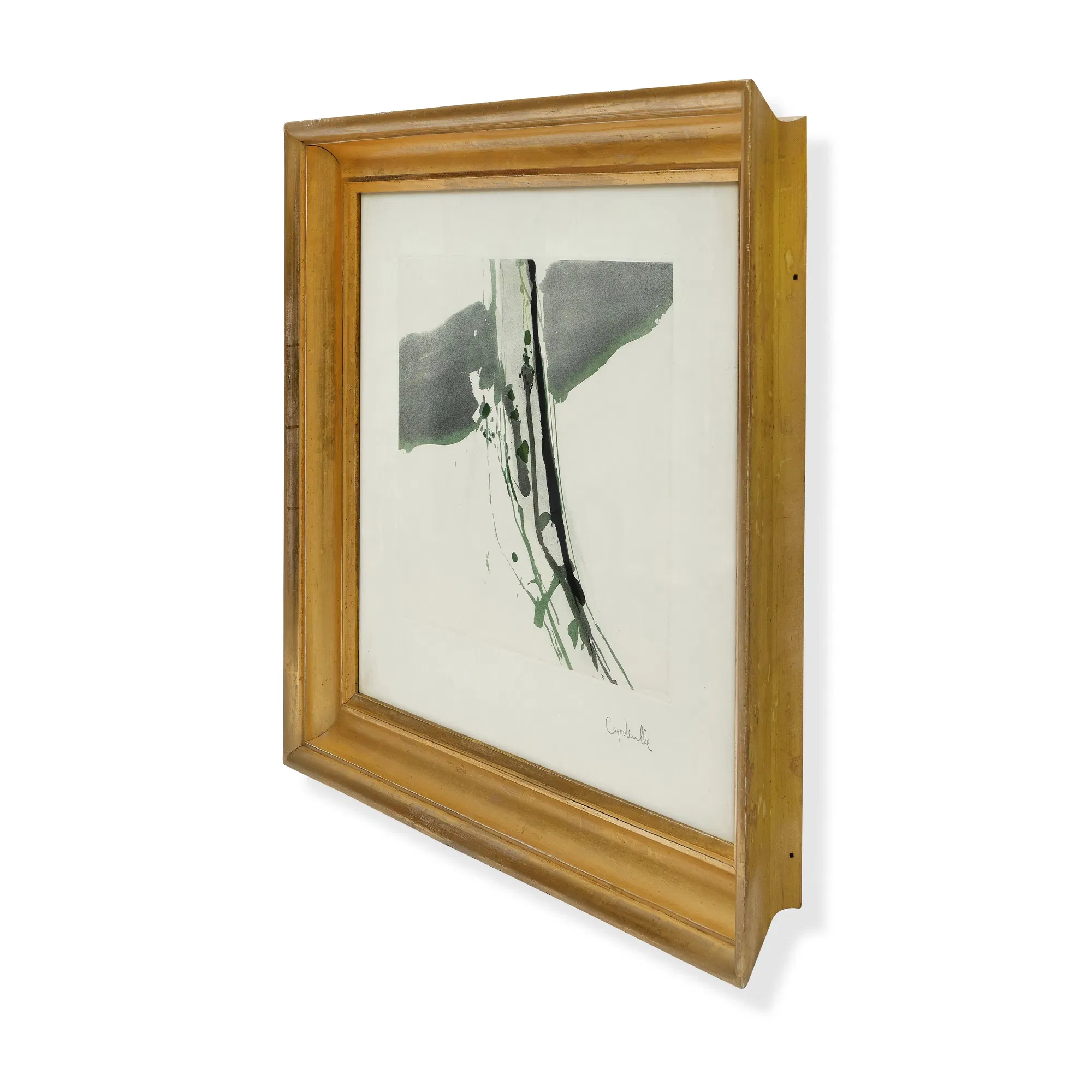 Traces Original Etching by Jean Capdeville in Gilded Frame