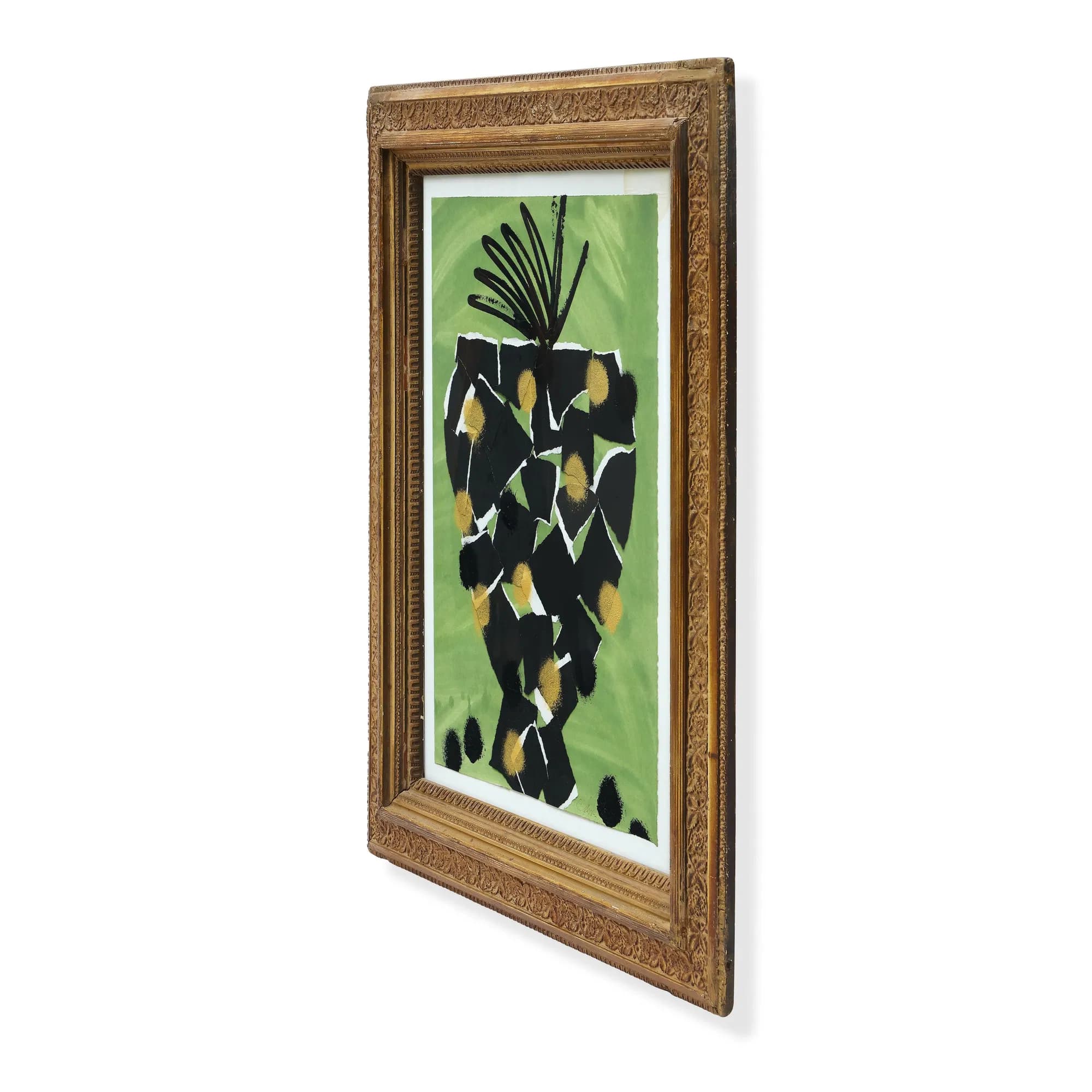Catharine Warren Mixed Media Abstract with Gilded Frame