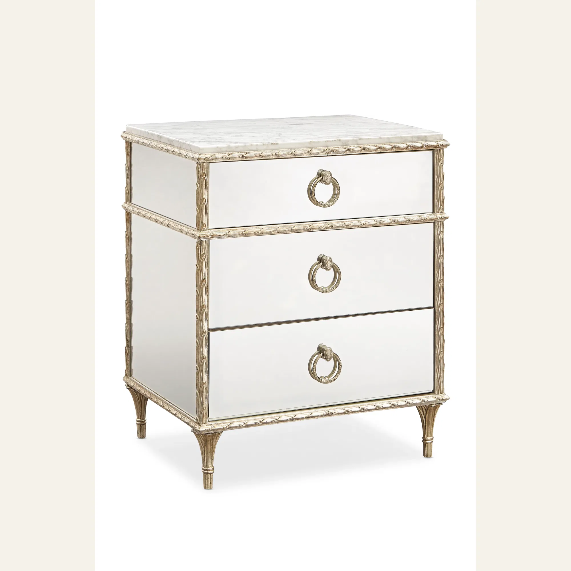 Aglow Antique Mirror Baroque Nightstand