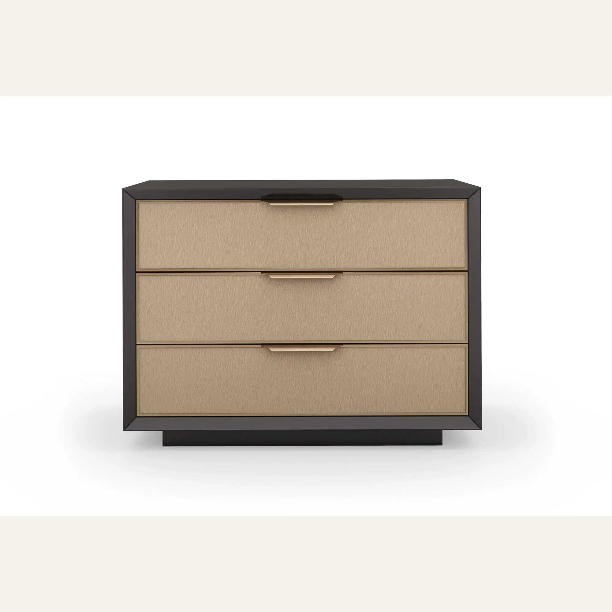 Triple Wrap Dark Chocolate Nightstand with Champagne Gold Accents