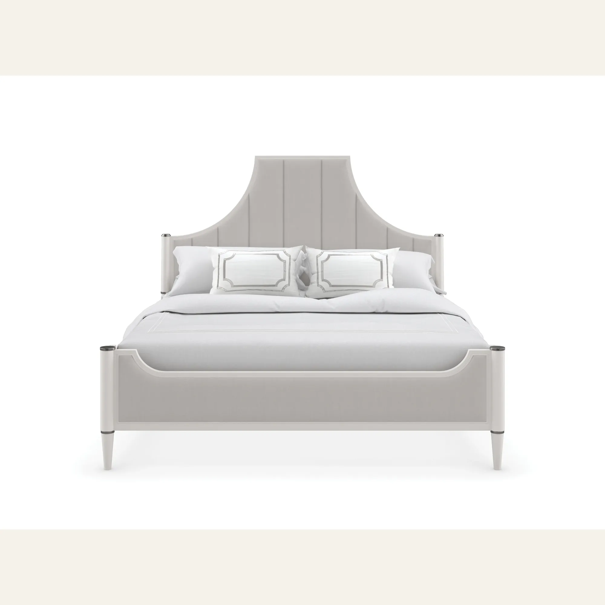 To Post Or Not To Post Sculptural Dove Gray Velvet Bed