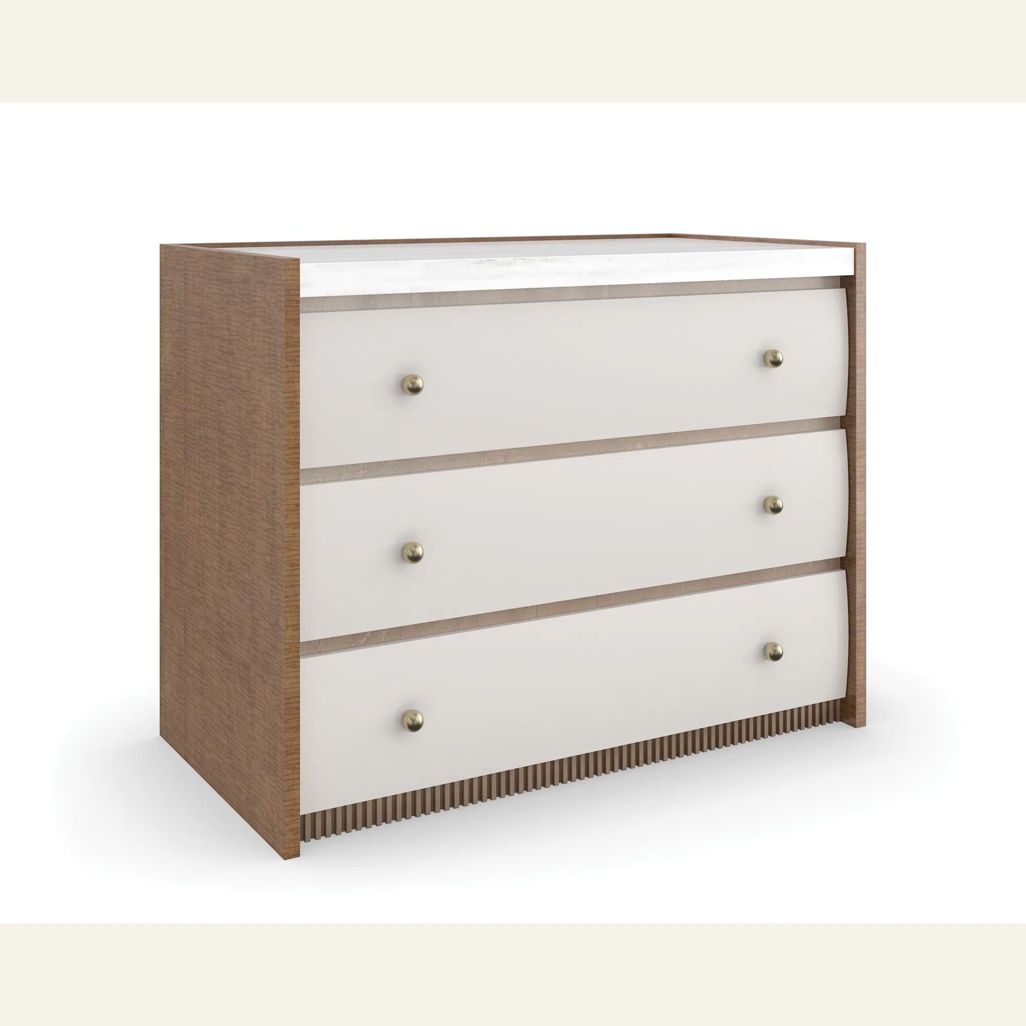 Avignon Burnished Adobe Nightstand with Striated Onyx