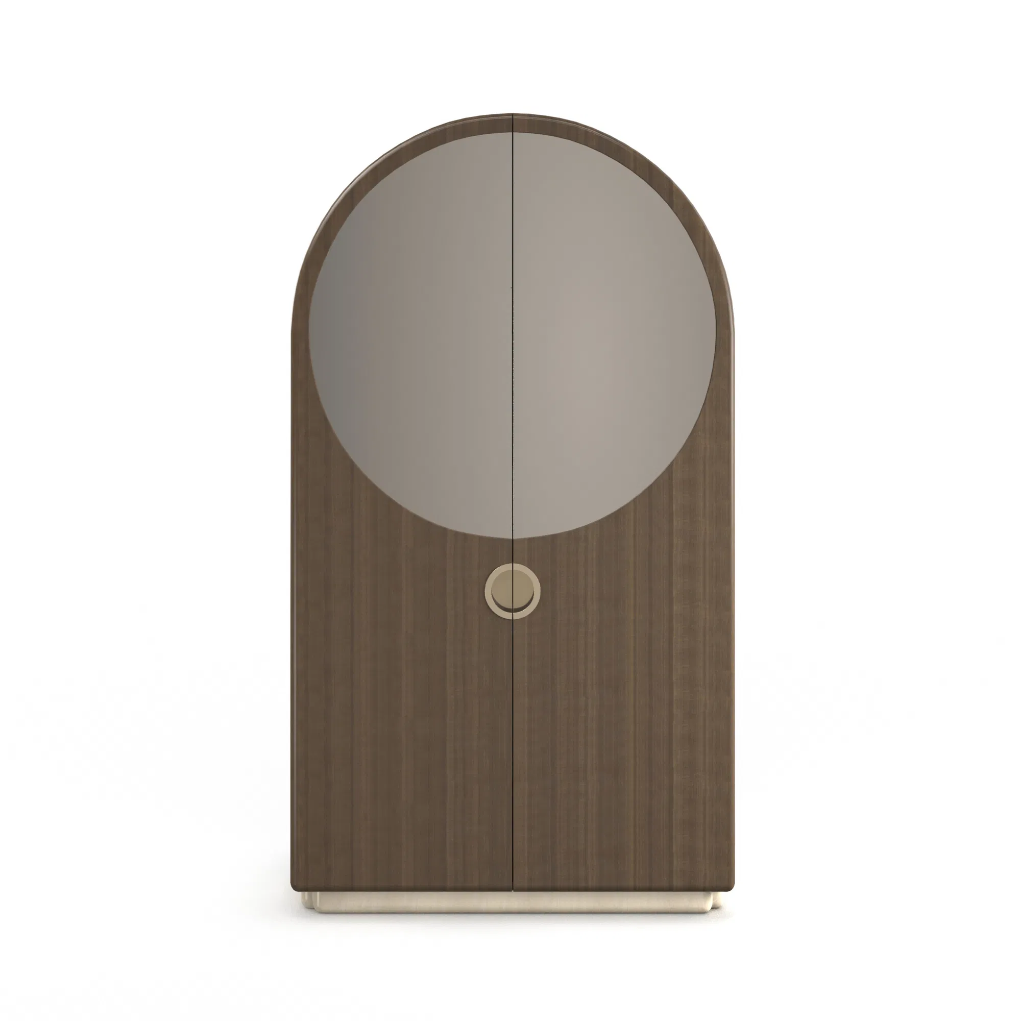 Gelee High-Gloss Caramello Armoire with Smoked Bronze Mirror