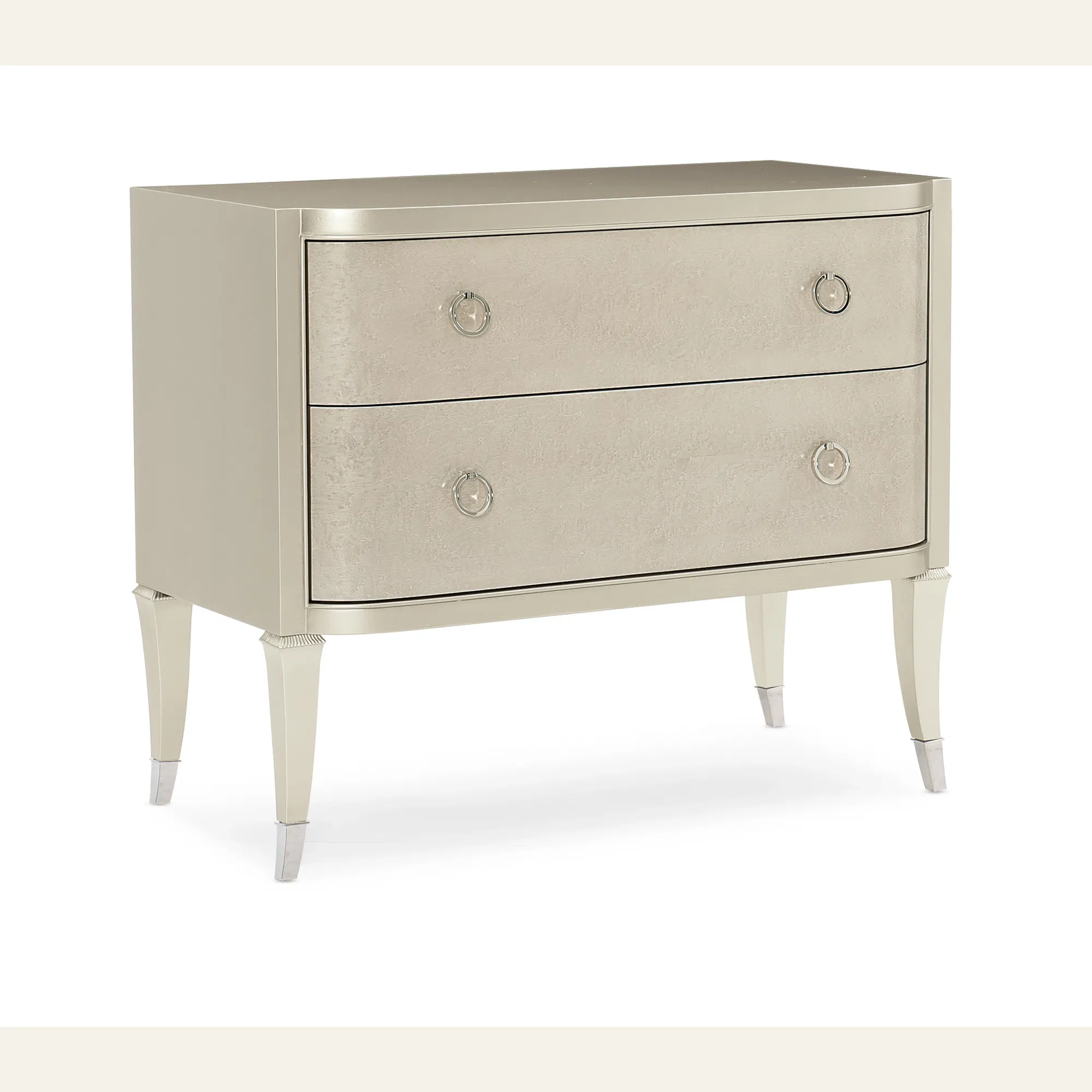 Perfect Match Soft Silver Lacquered Nightstand