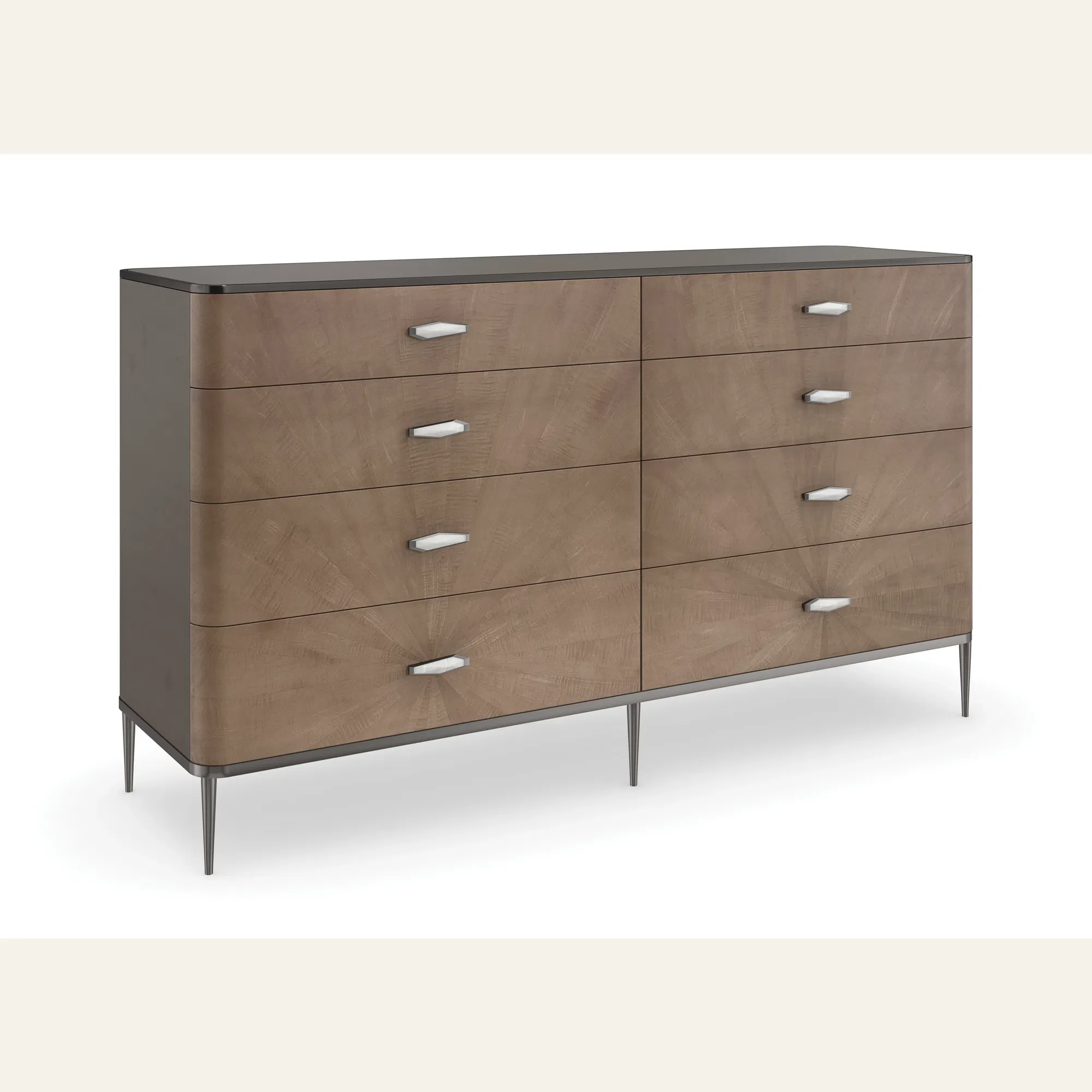 Prism Chocolate Tiger Maple Starburst Dresser