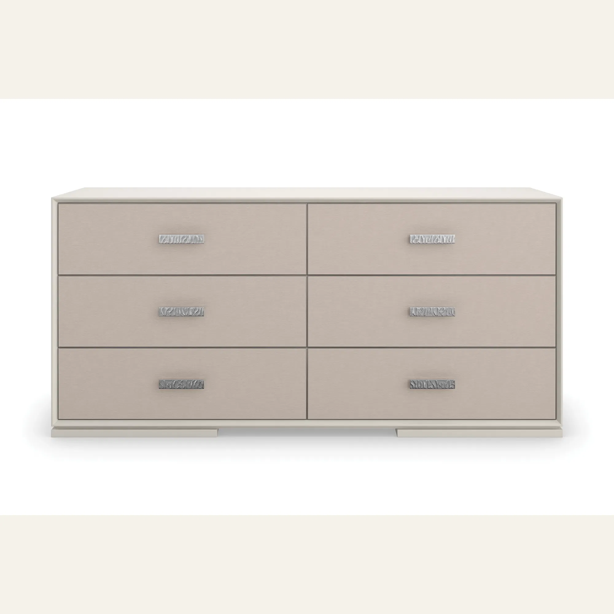Silver Lining Lacquered Dresser with Brushed Stainless Hardware