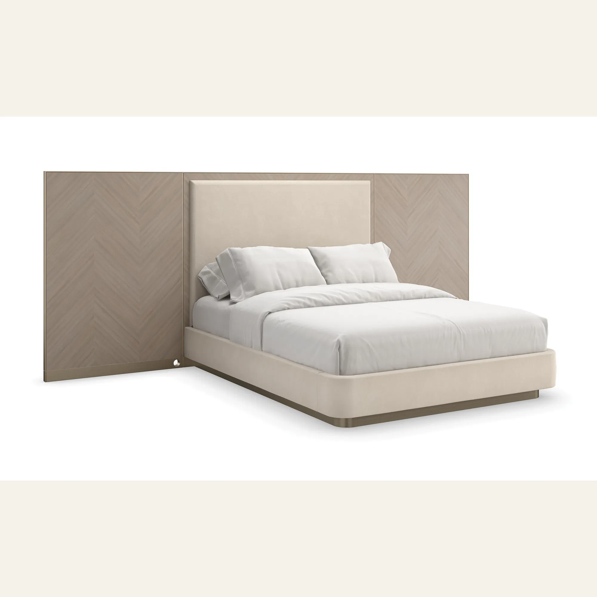 Anthology Winged Bed with Brushed Gold Accents