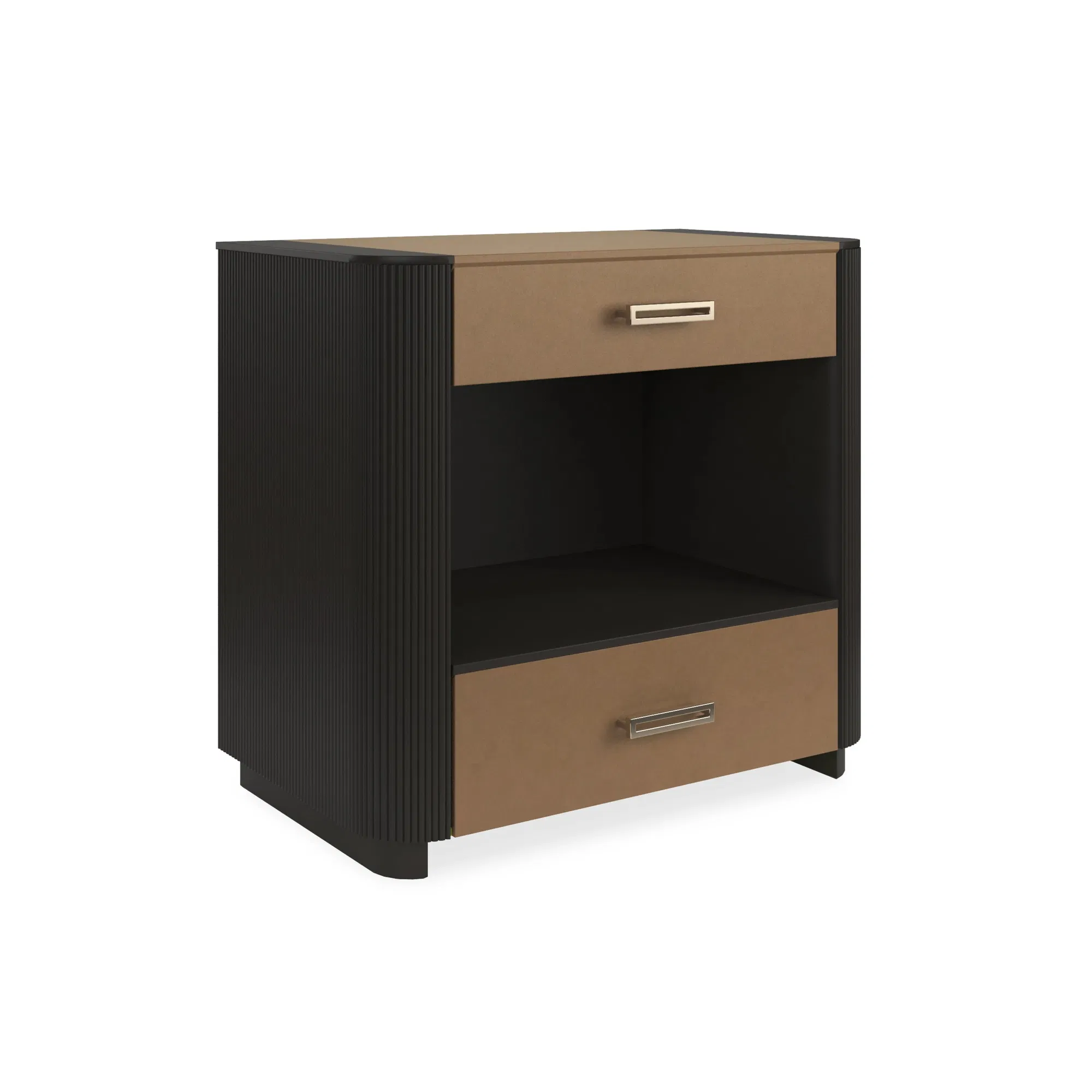 Love-Ly Dark Chocolate Pebbled Leather Nightstand
