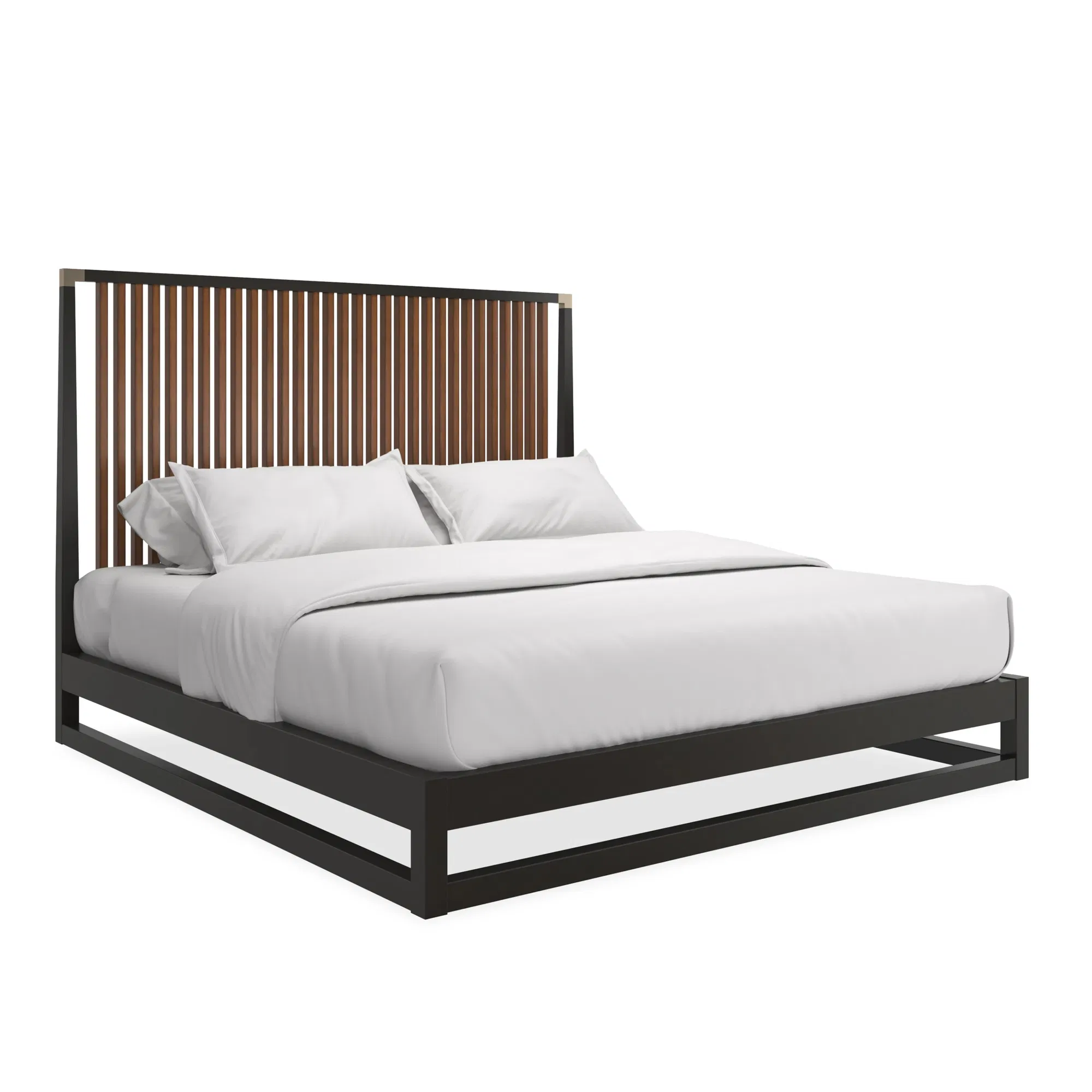 Pinstripe Slatted Bed Dark Chocolate